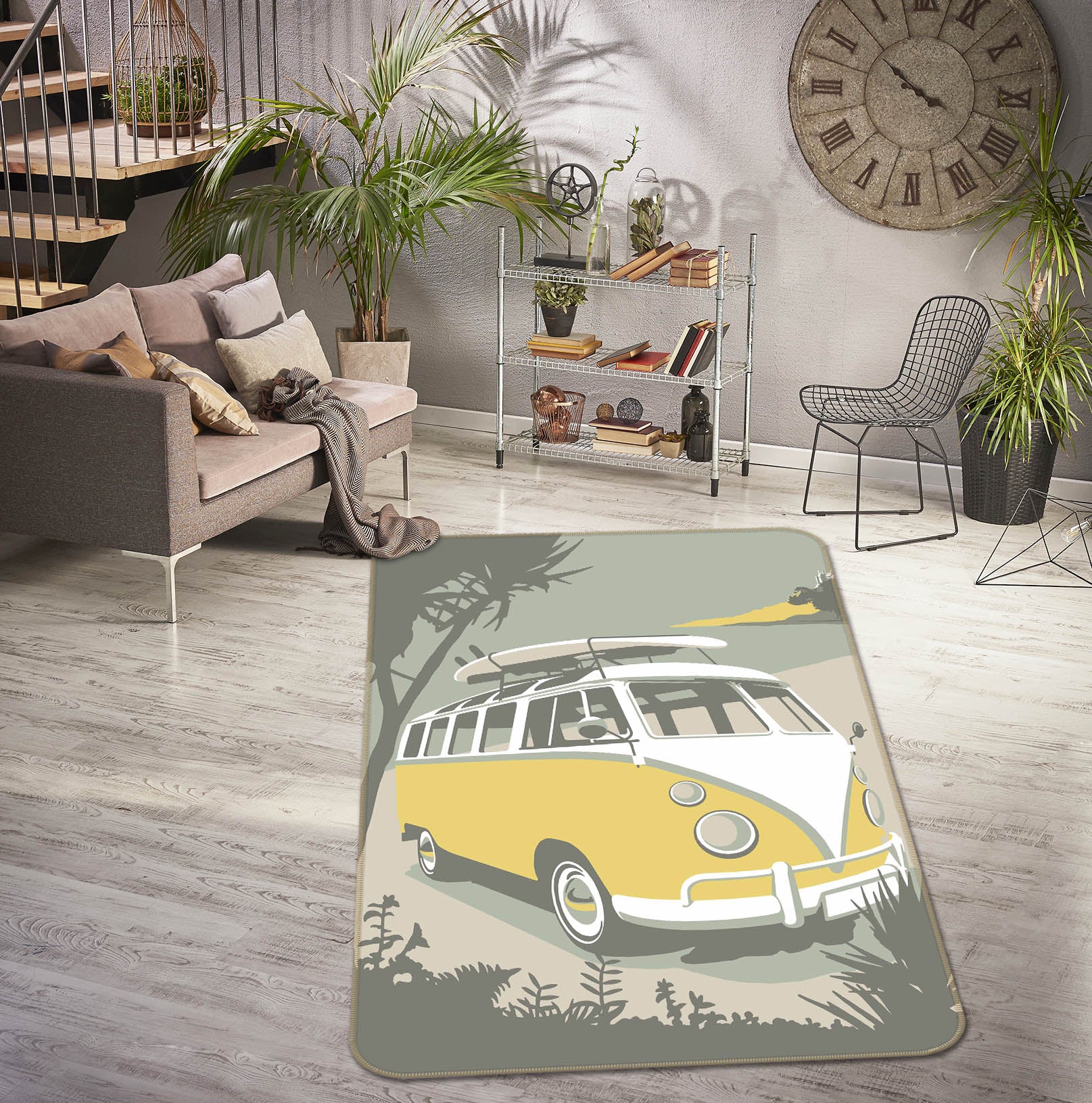 3D Marazion Camper 1121 Steve Read Rug Non Slip Rug Mat