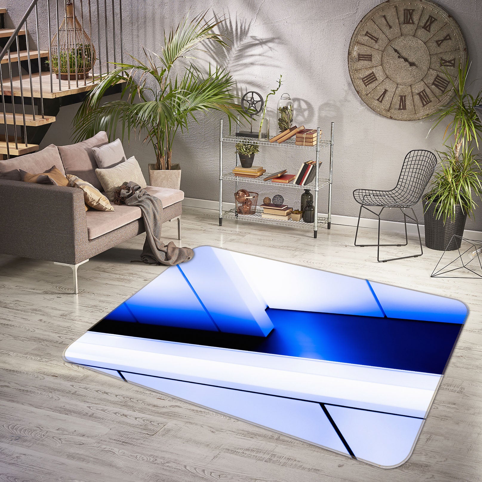 3D Modern Blue 1016 Noirblanc777 Rug Non Slip Rug Mat