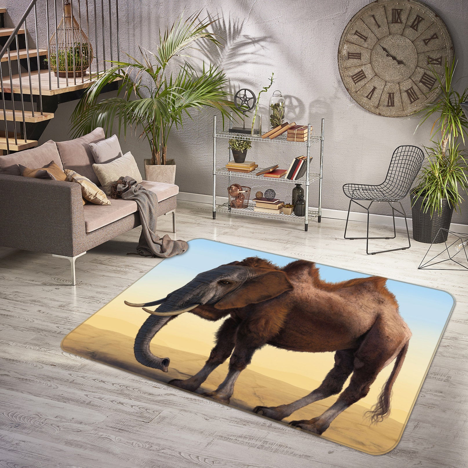 3D Camelephant 1015 Vincent Hie Rug Non Slip Rug Mat