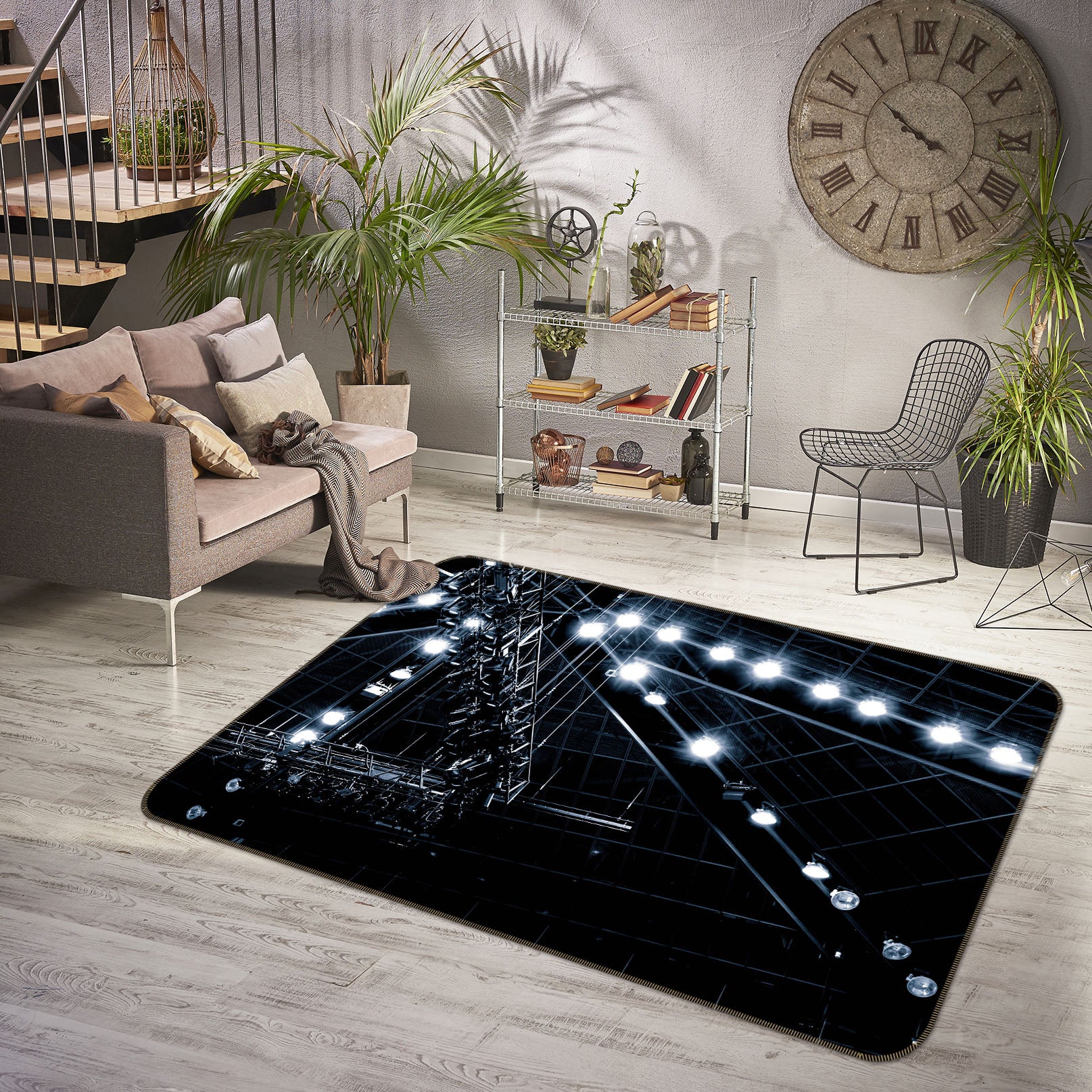 3D City Lights 1015 Noirblanc777 Rug Non Slip Rug Mat