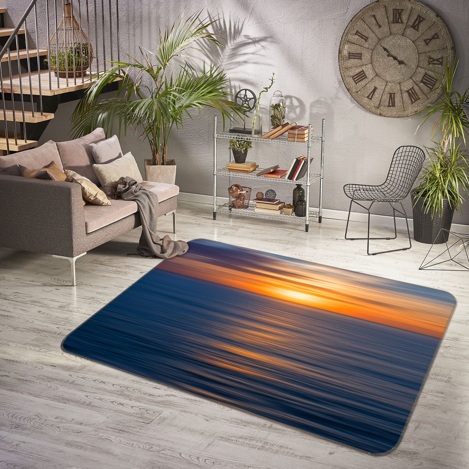 3D Sunset Sea 1186 Marco Carmassi Rug Non Slip Rug Mat