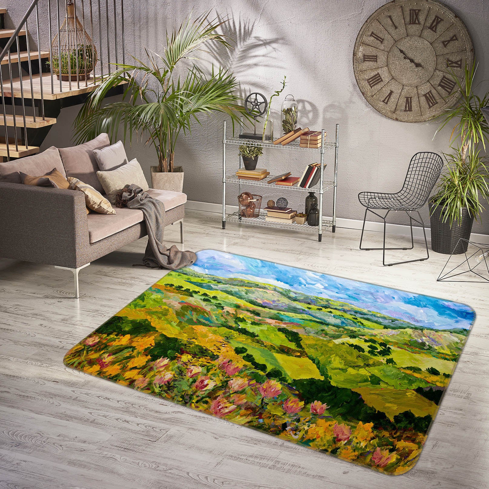 3D Green Field 1004 Allan P. Friedlander Rug Non Slip Rug Mat
