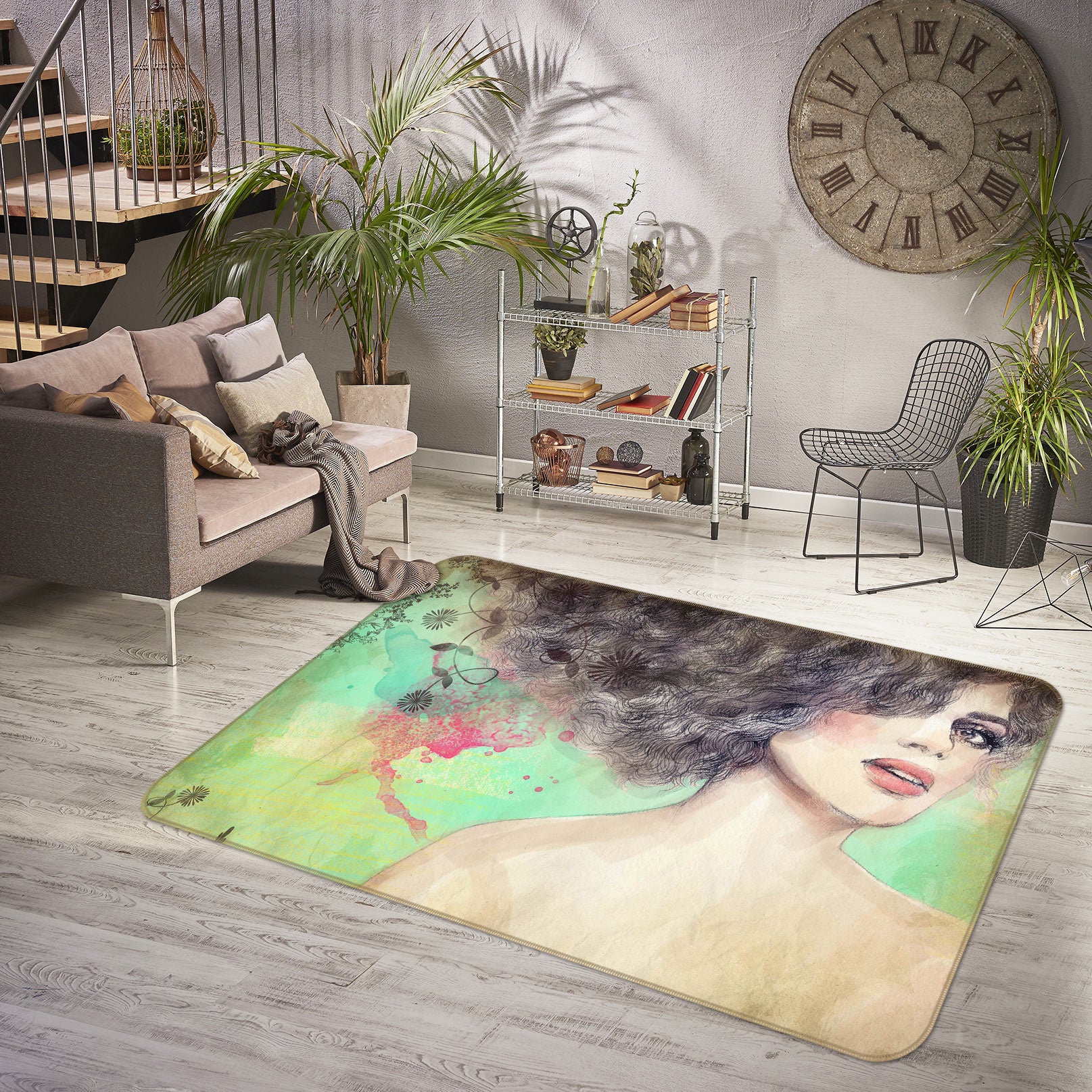 3D Model Girl 1001 Non Slip Rug Mat