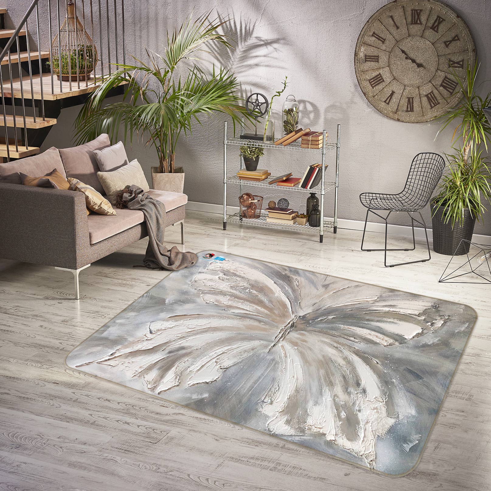 3D Pigment Butterfly 1104 Skromova Marina Rug Non Slip Rug Mat