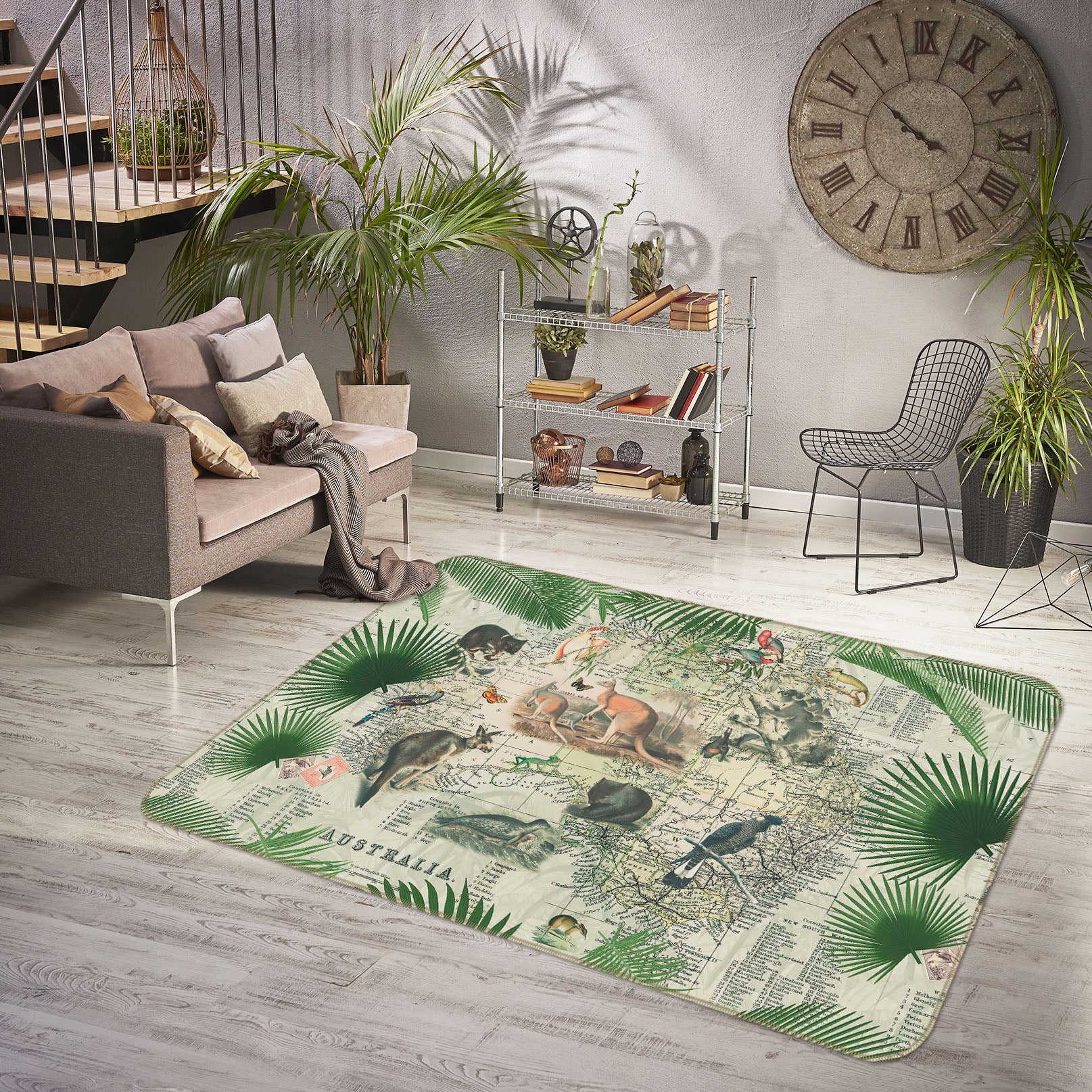 3D Kangaroo Home 1001 Andrea haase Rug Non Slip Rug Mat