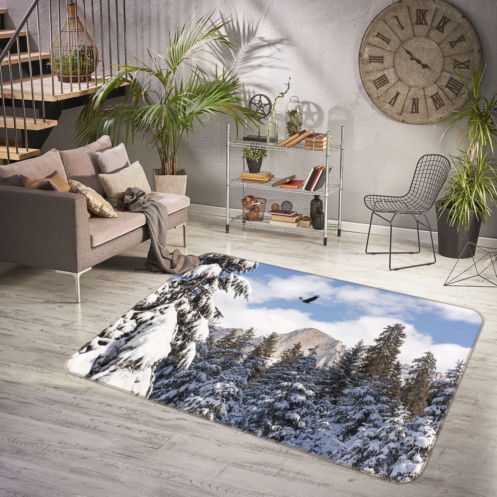 3D Heavy Snow Forest 1155 Marco Carmassi Rug Non Slip Rug Mat