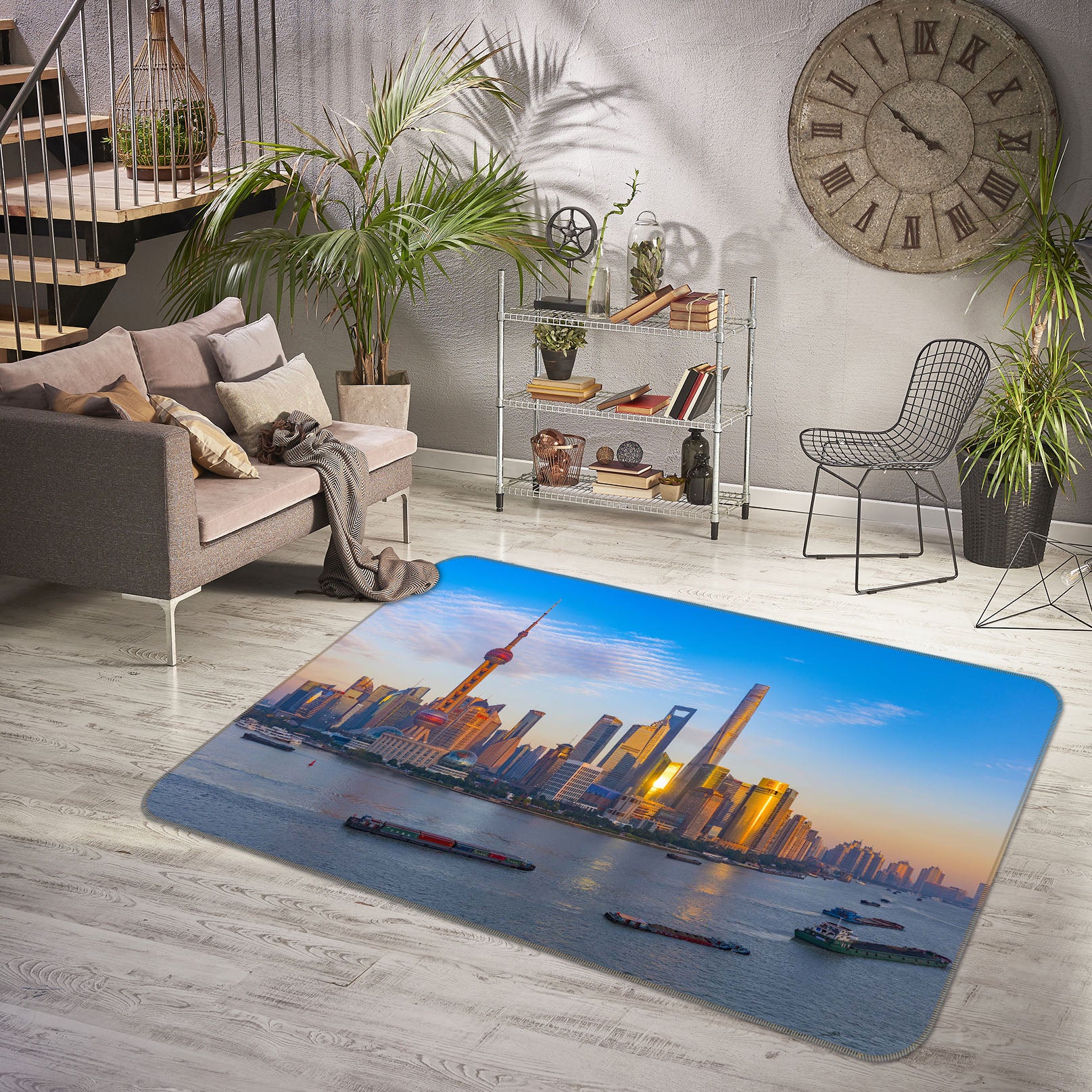 3D Water City 1185 Marco Carmassi Rug Non Slip Rug Mat
