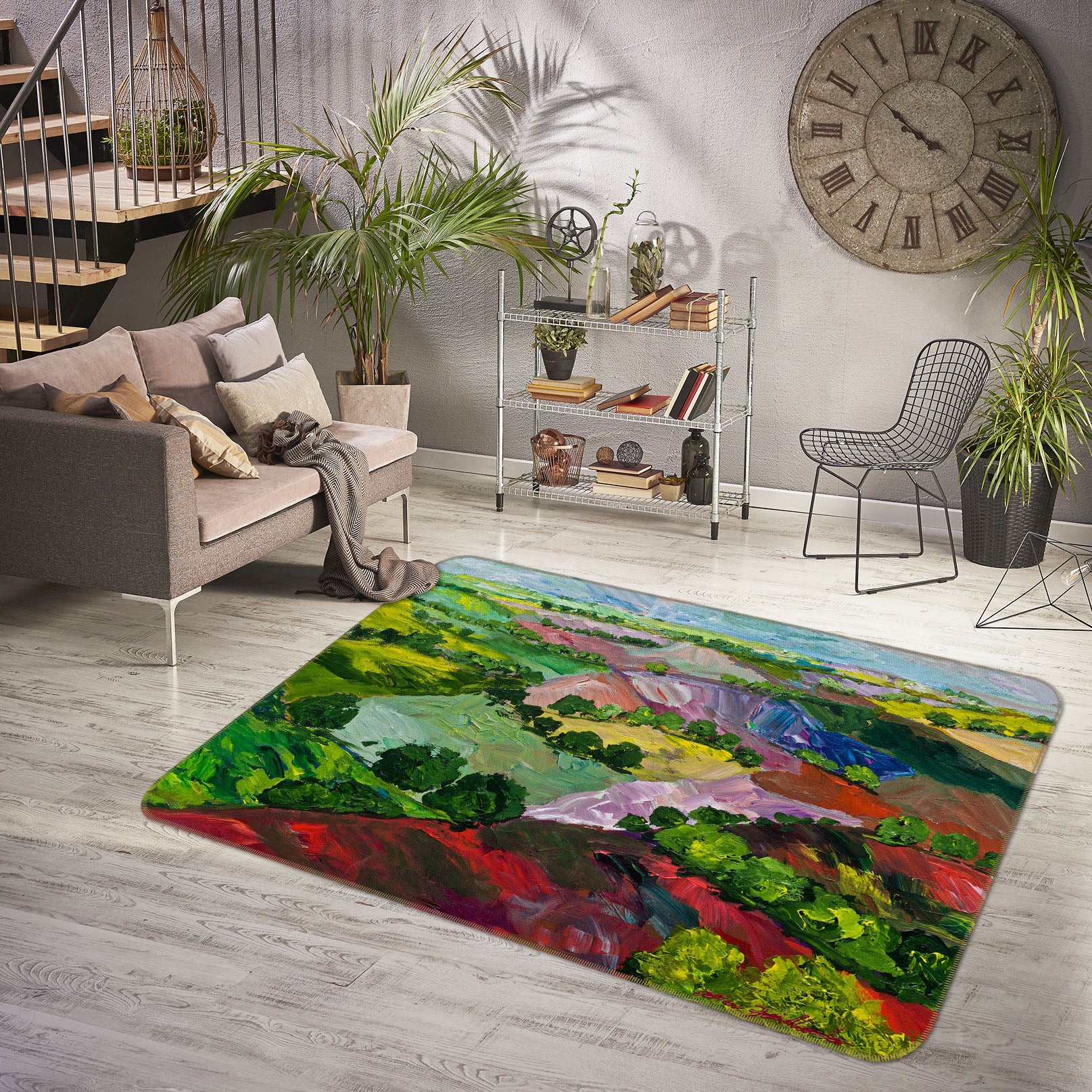 3D Colored Valley 1056 Allan P. Friedlander Rug Non Slip Rug Mat