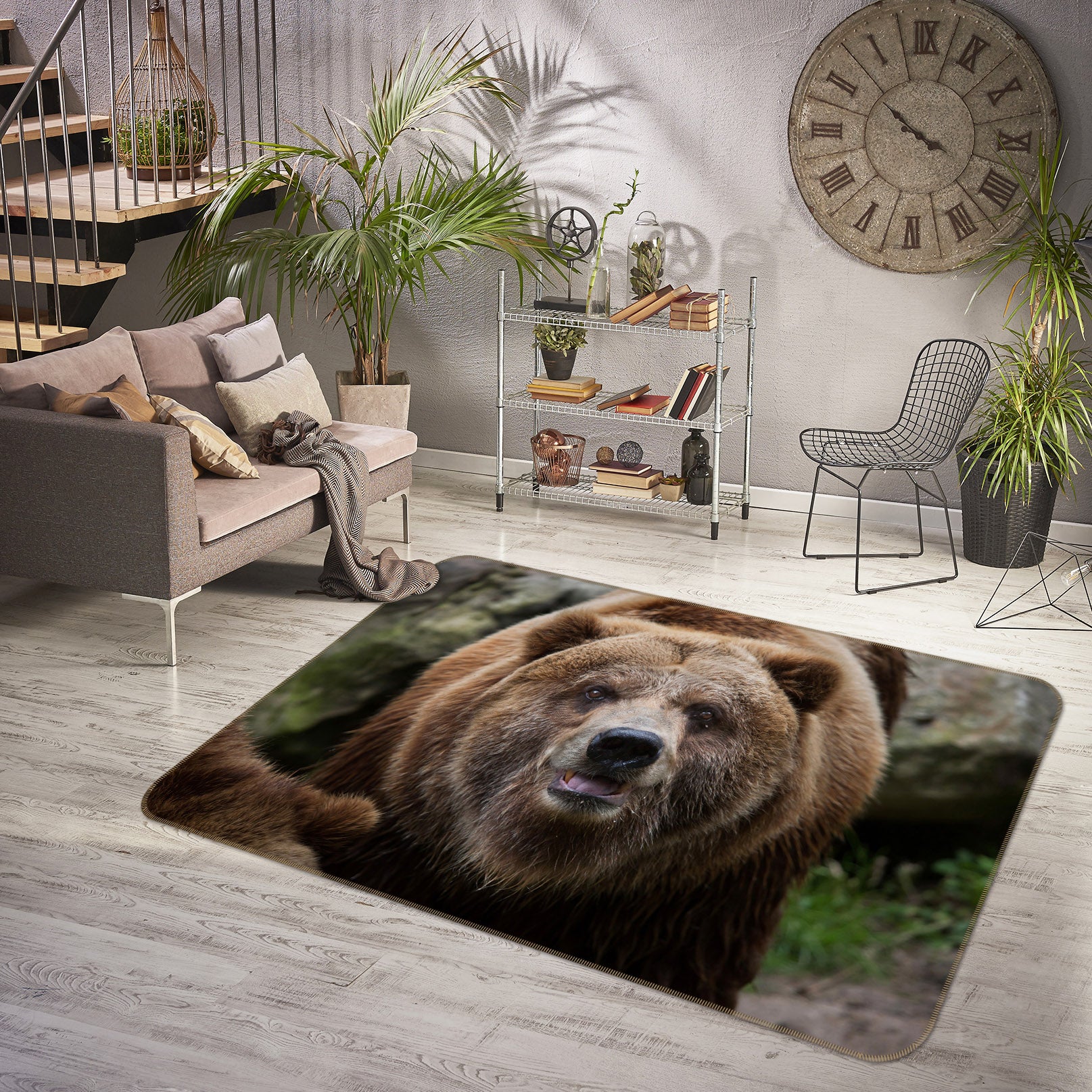 3D Fat Bear 063 Animal Non Slip Rug Mat