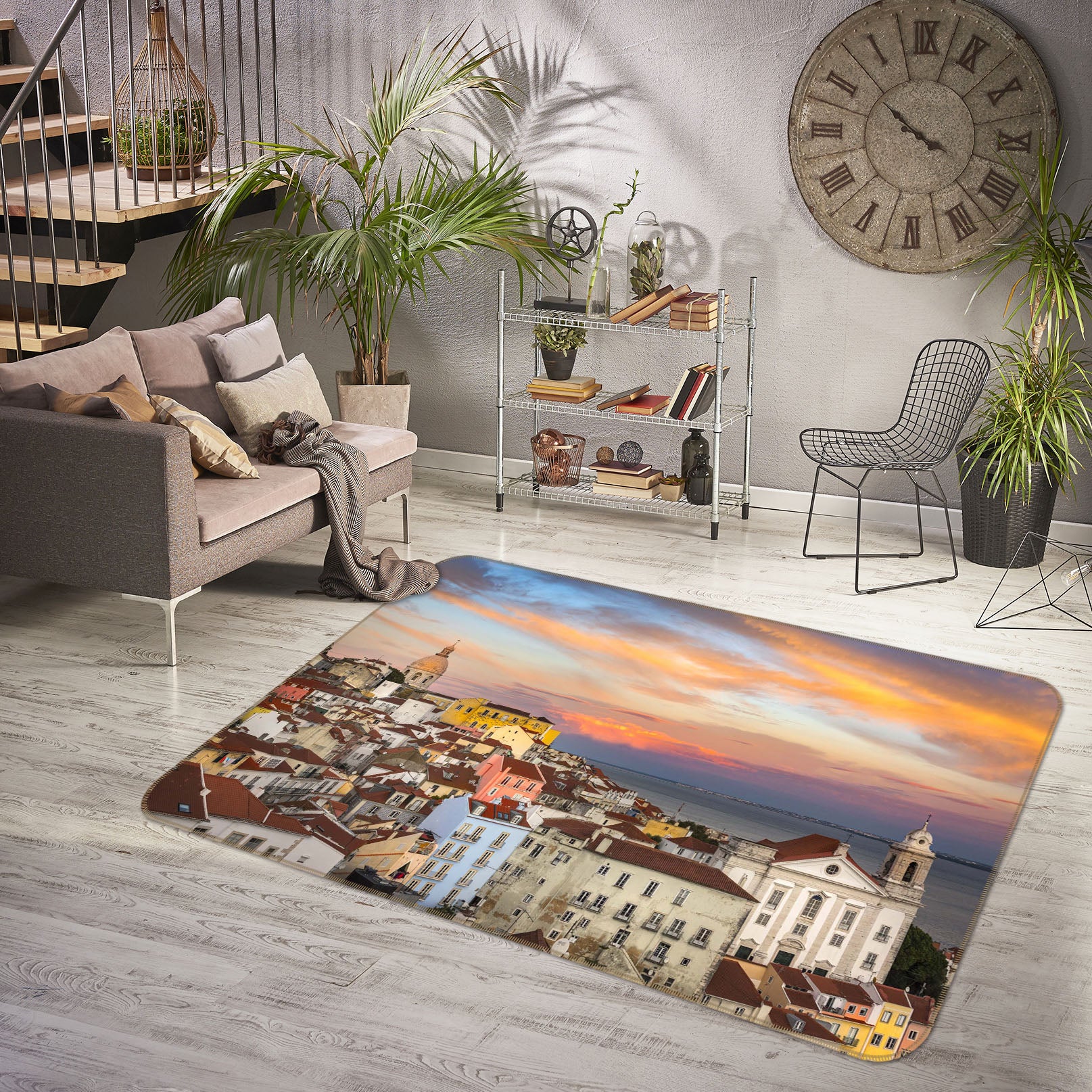 3D Seaside City 1087 Marco Carmassi Rug Non Slip Rug Mat