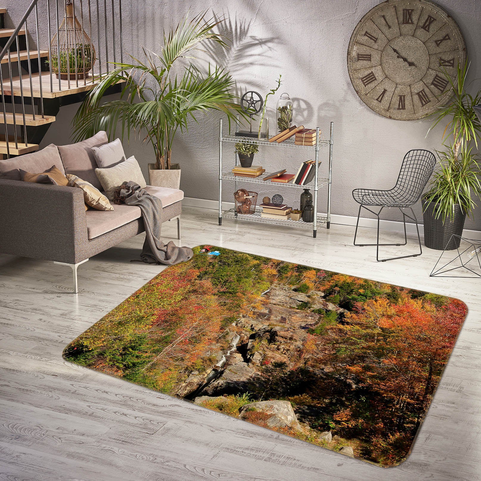 3D Trees In The Mountains 62225 Kathy Barefield Rug Non Slip Rug Mat