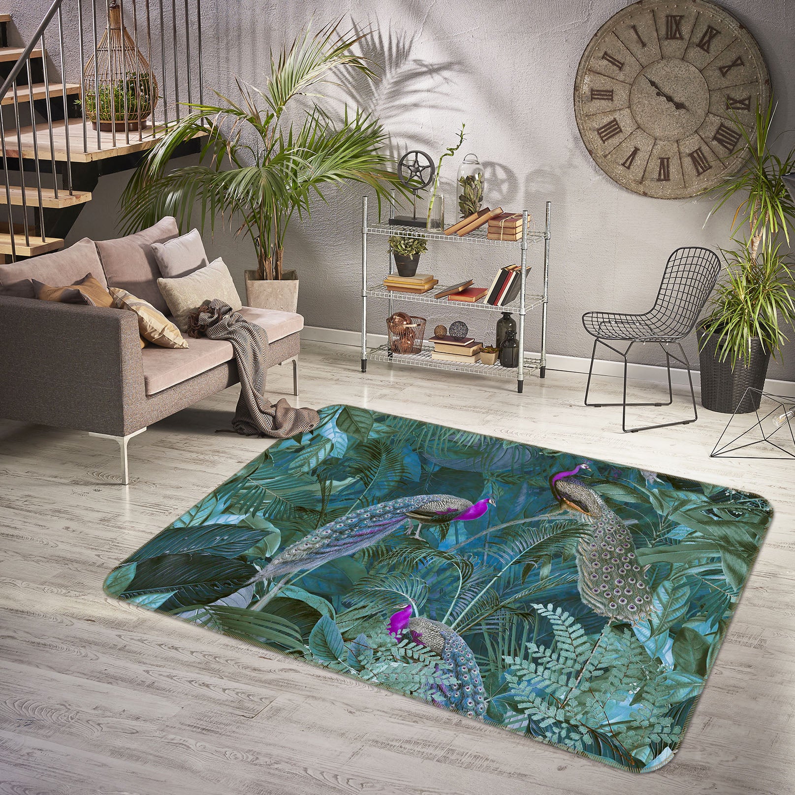 3D Peacock Forest 1008 Andrea haase Rug Non Slip Rug Mat