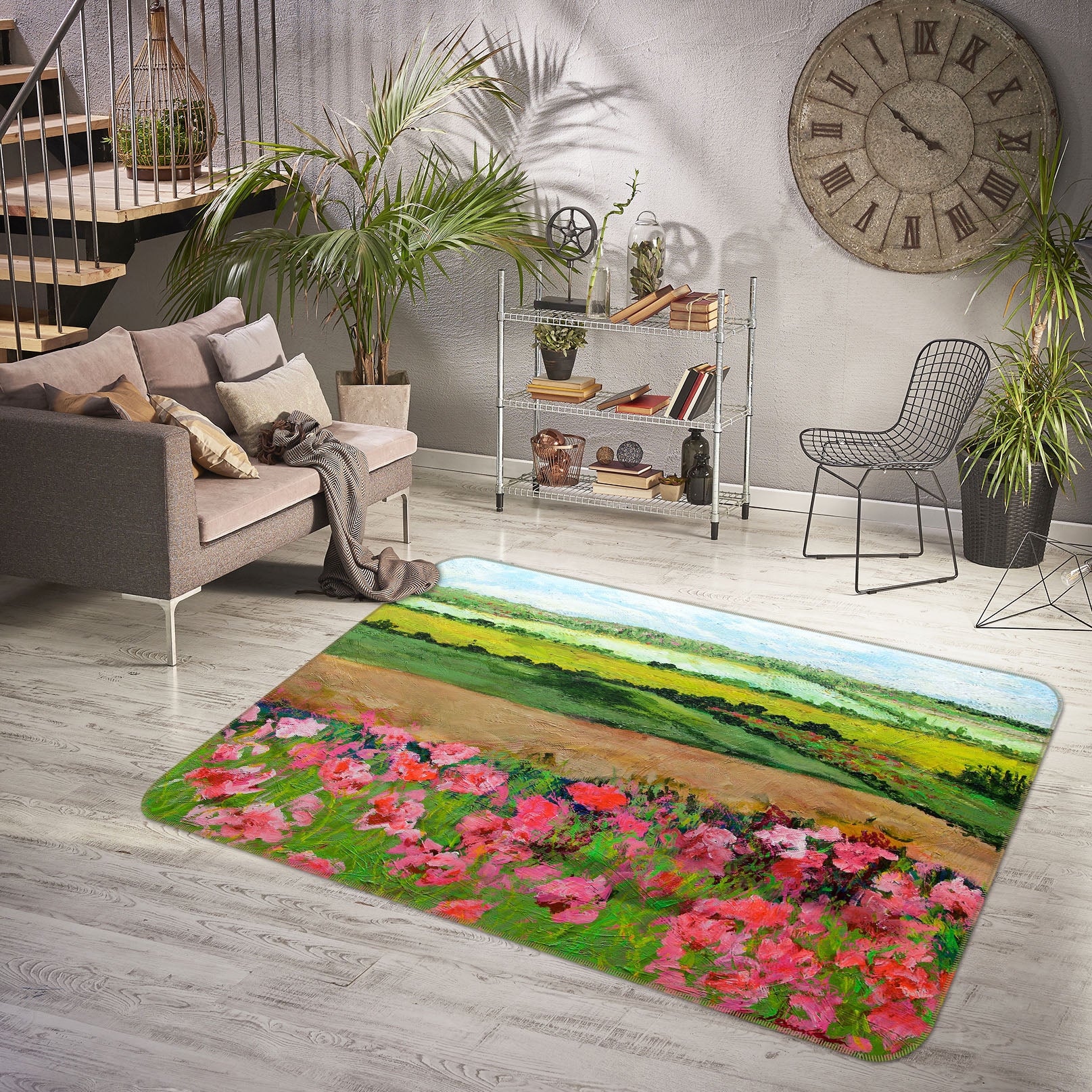 3D Ginger Green 1082 Allan P. Friedlander Rug Non Slip Rug Mat