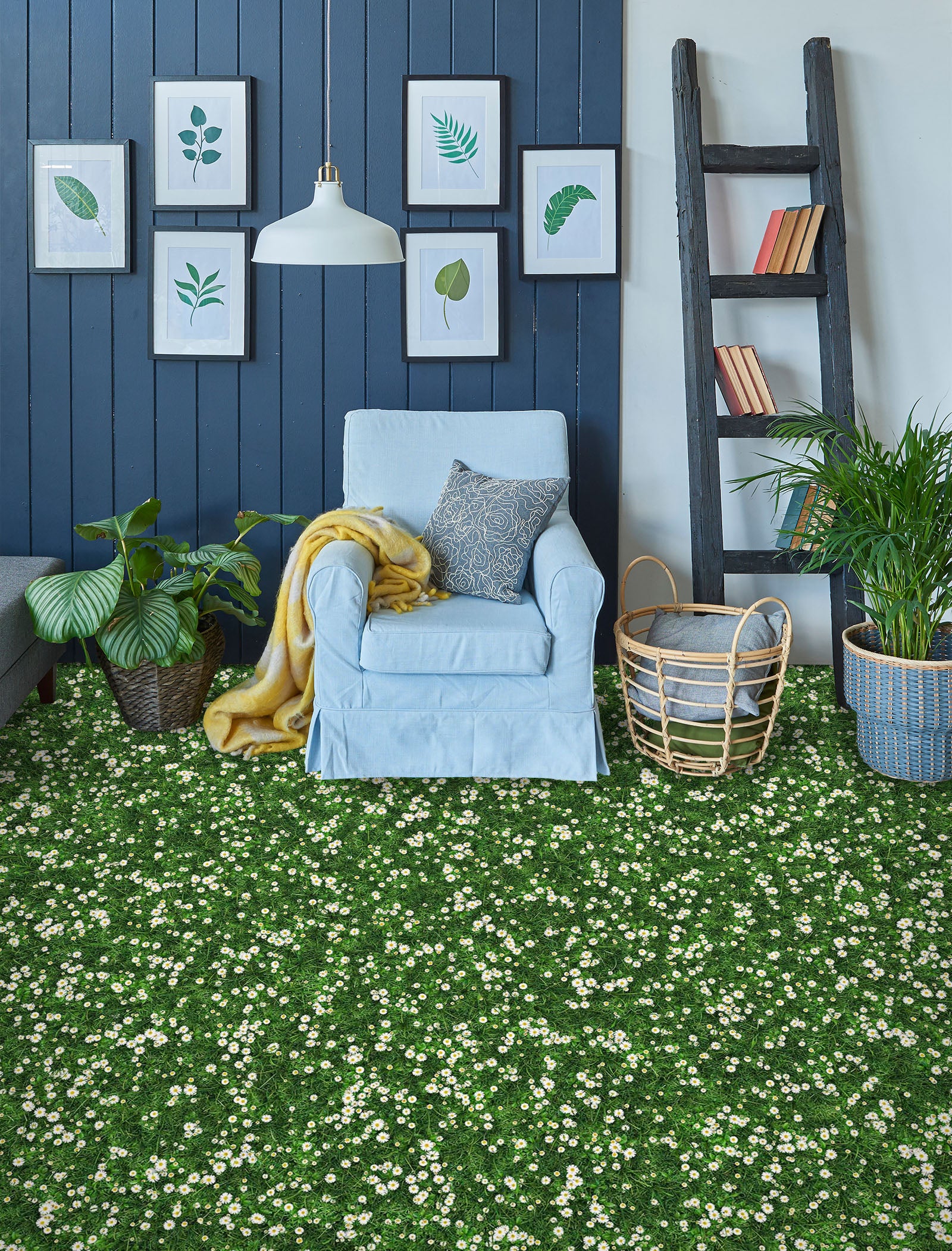 3D Little White Flowers 057 Floor Mural  Wallpaper Murals Rug & Mat Print Epoxy waterproof bath floor