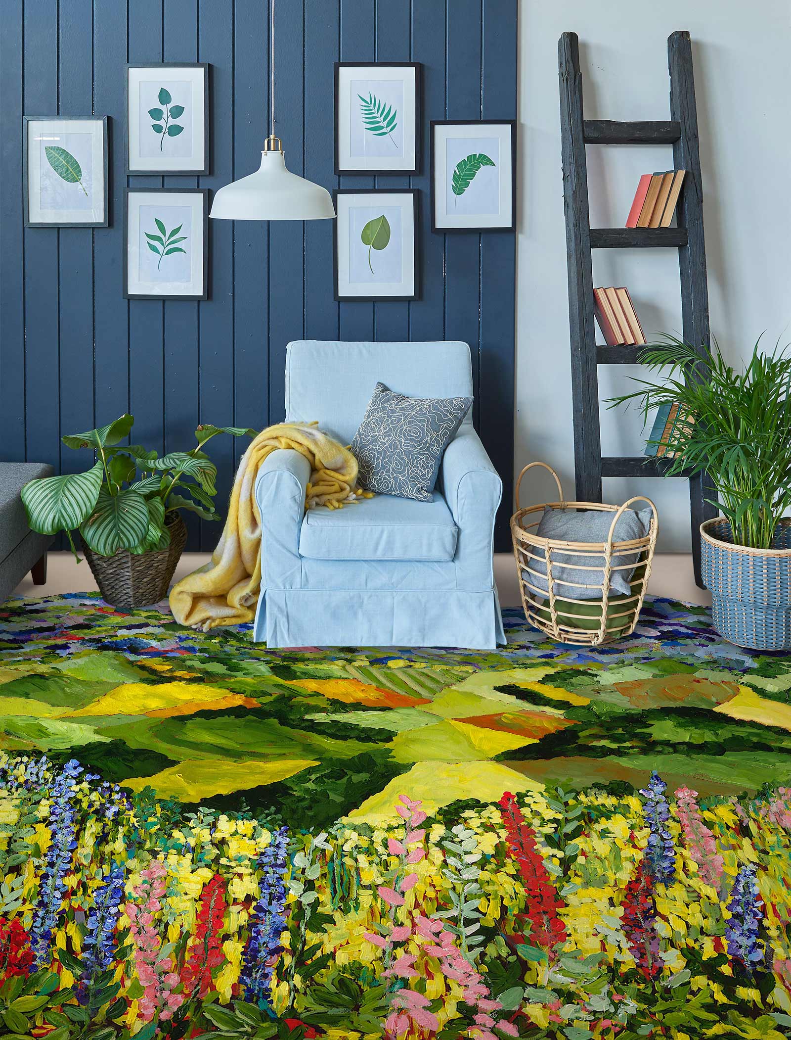 3D Field Colorful Flowers Painting 9545 Allan P. Friedlander Floor Mural  Wallpaper Murals Self-Adhesive Removable Print Epoxy