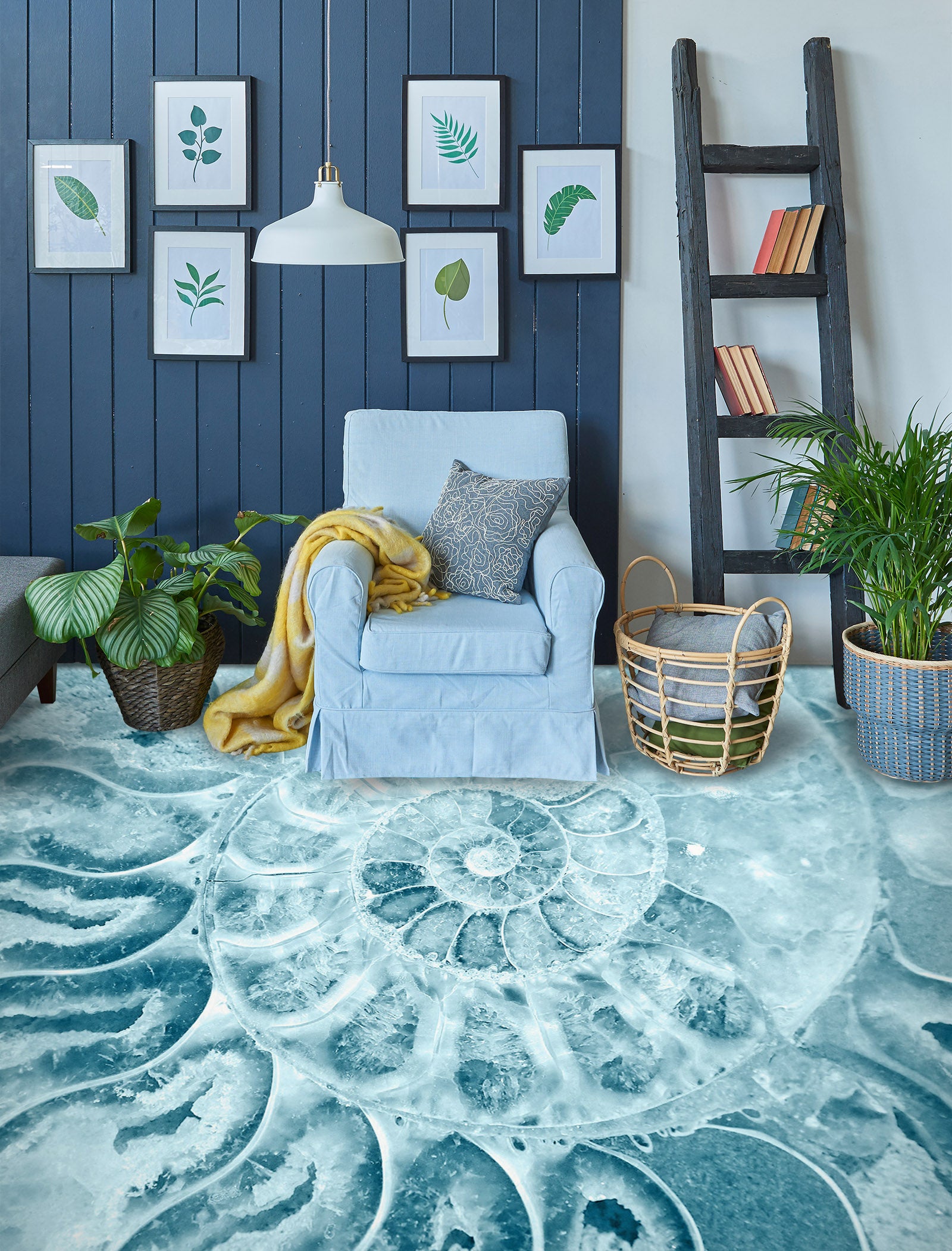 3D Ancient Blue Pattern 579 Floor Mural  Wallpaper Murals Rug & Mat Print Epoxy waterproof bath floor