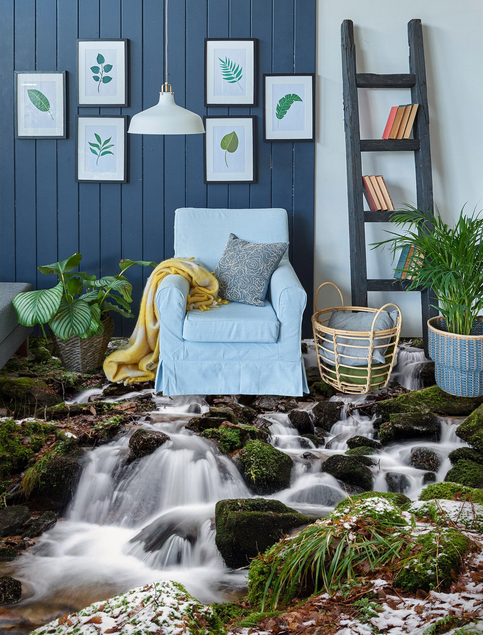 3D Chic Steep Flowing Water 1428 Floor Mural  Wallpaper Murals Self-Adhesive Removable Print Epoxy