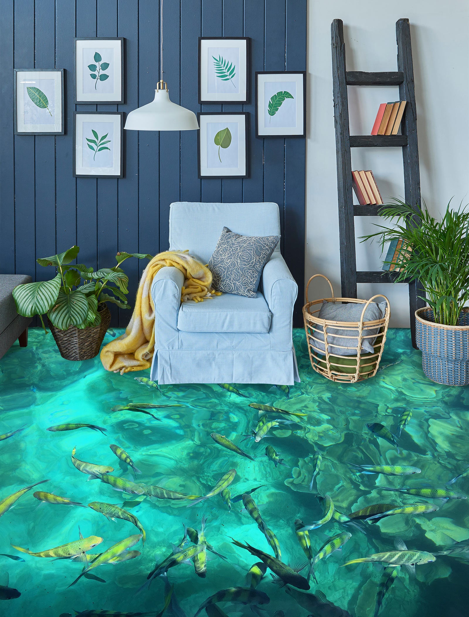 3D Fluorescent Green Lake 670 Floor Mural  Wallpaper Murals Rug & Mat Print Epoxy waterproof bath floor