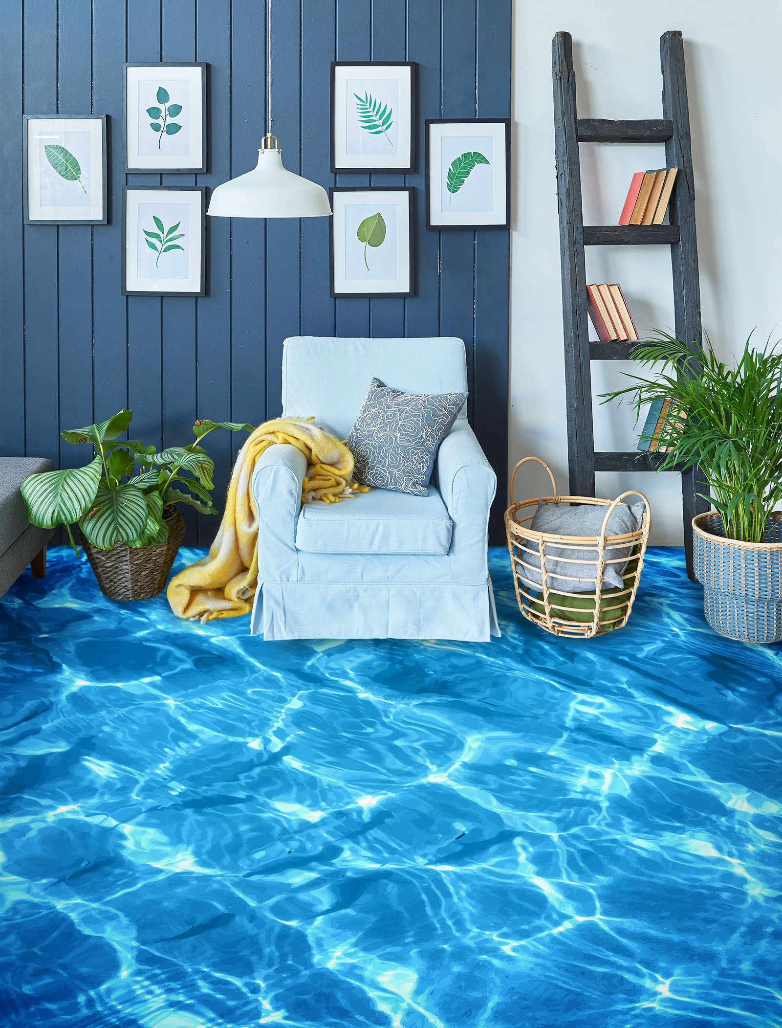 3D Blue Pond Water 1436 Floor Mural  Wallpaper Murals Self-Adhesive Removable Print Epoxy