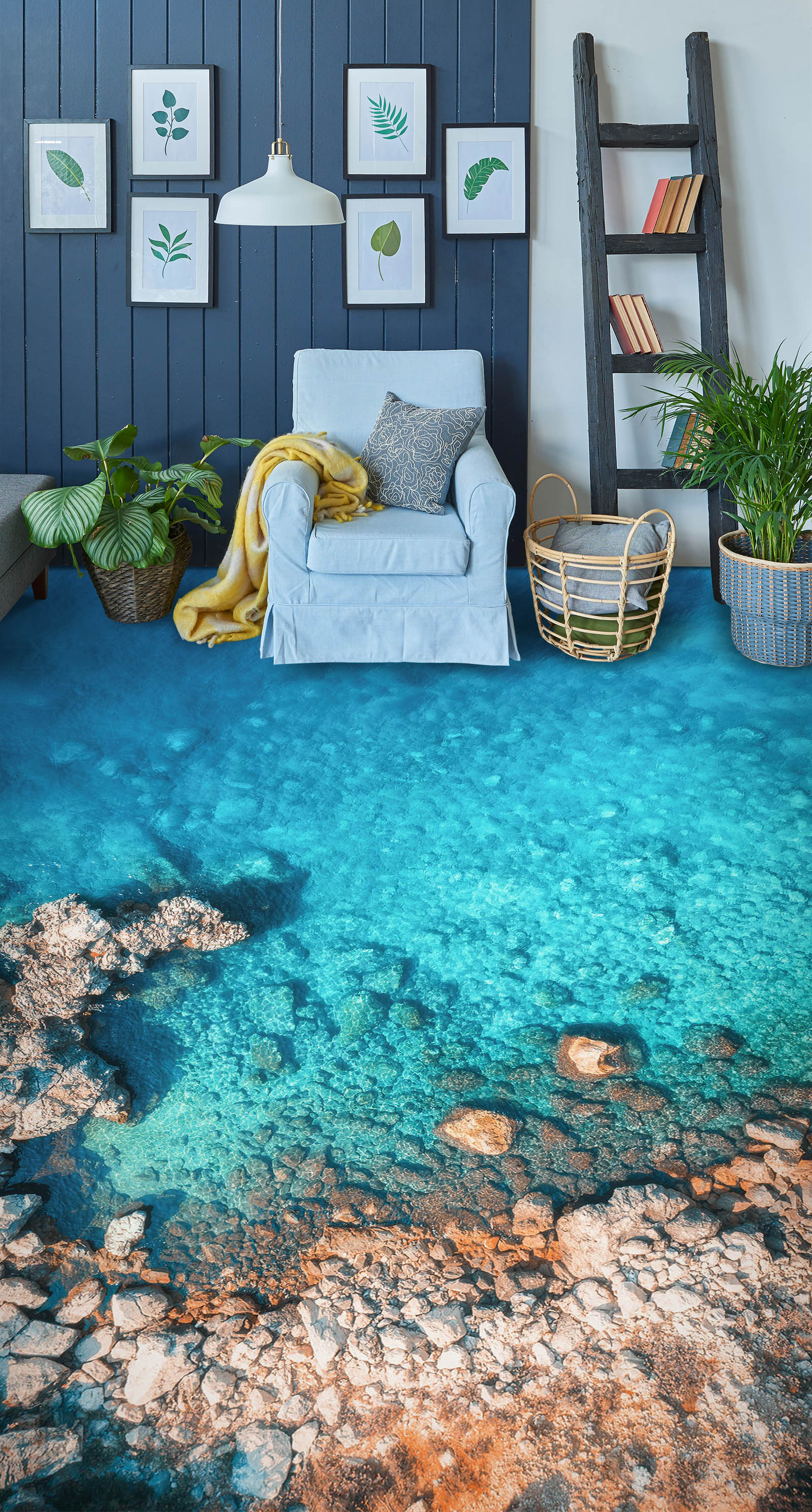 3D Blue Shallow Sea 286 Floor Mural