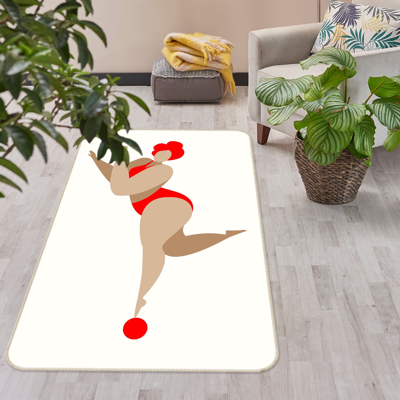3D Red Dancing Queen 1033 Boris Draschoff Rug Non Slip Rug Mat