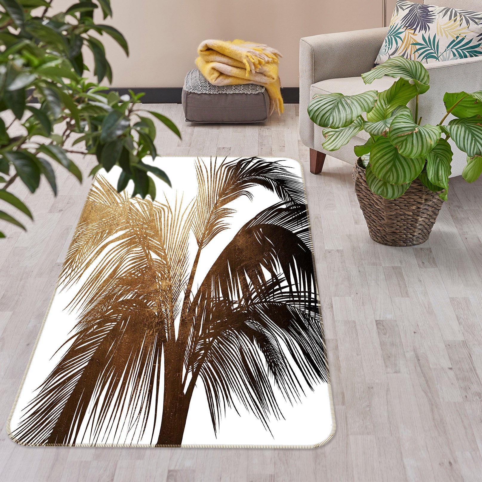 3D Sunset Tree 1116 Boris Draschoff Rug Non Slip Rug Mat