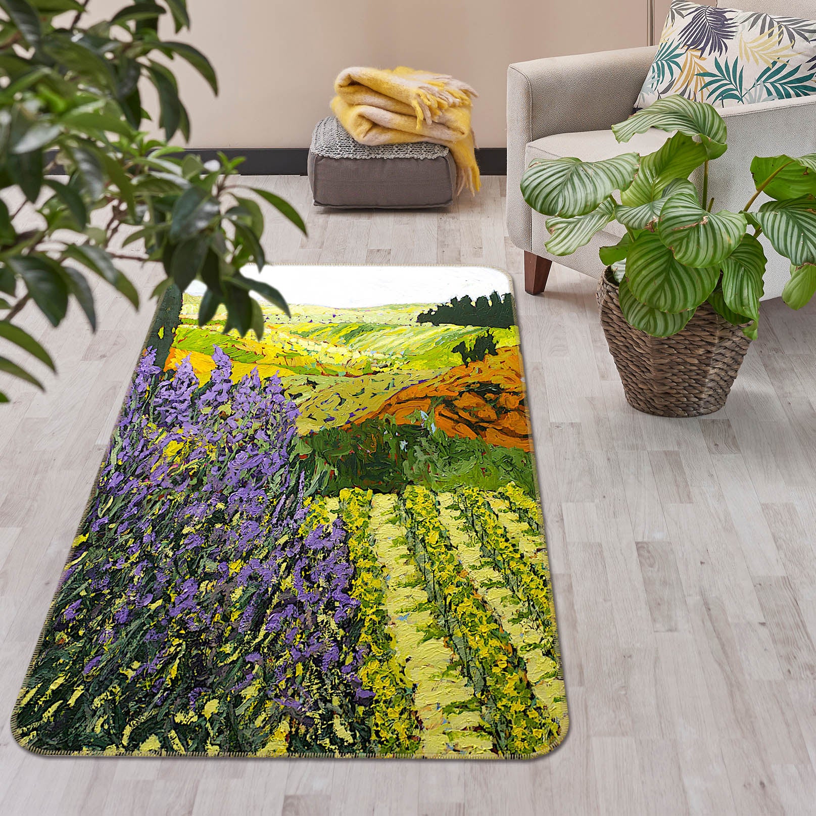 3D Lavender Estate 1030 Allan P. Friedlander Rug Non Slip Rug Mat