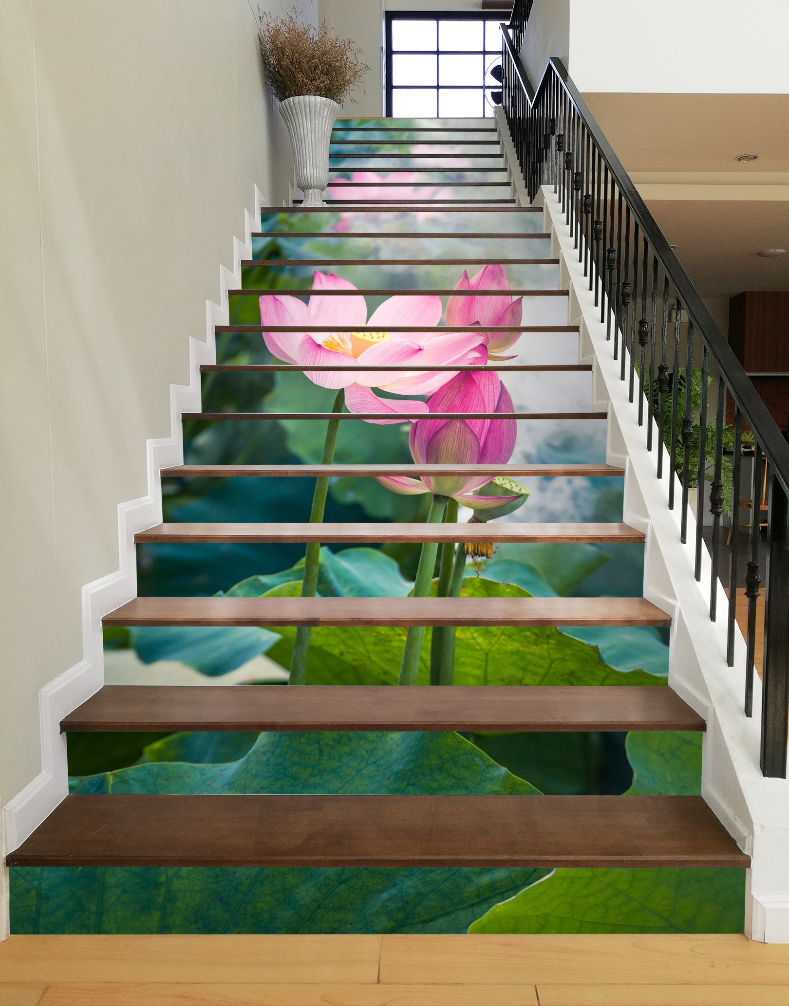 3D Noble And Beautiful Lotus 429 Stair Risers