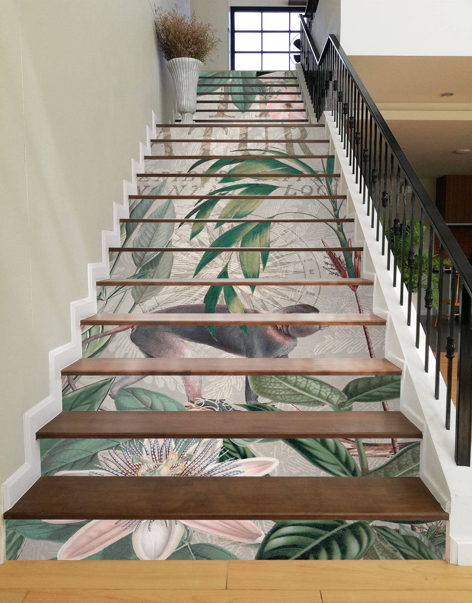 3D Flower Jungle 11028 Andrea Haase Stair Risers