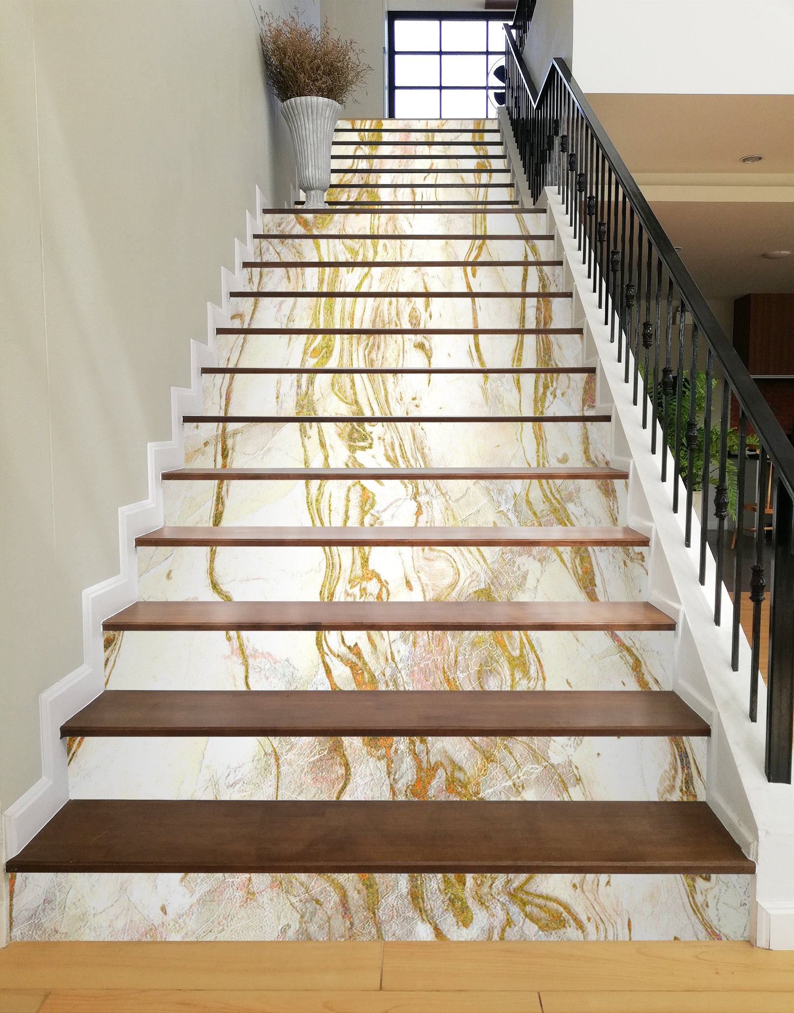 3D Golden Quicksand 523 Stair Risers