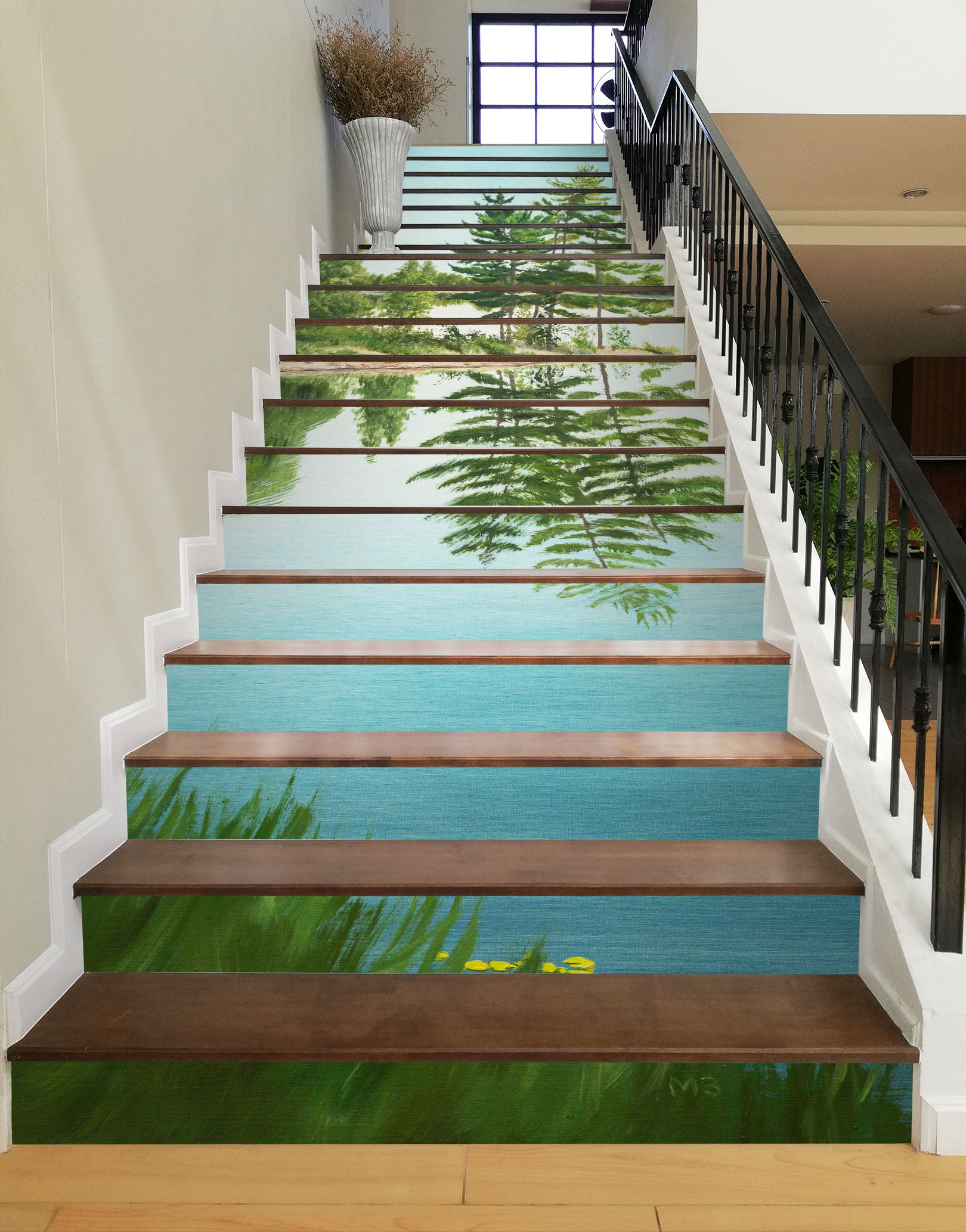 3D Tree Grass Shadow 8814 Marina Zotova Stair Risers