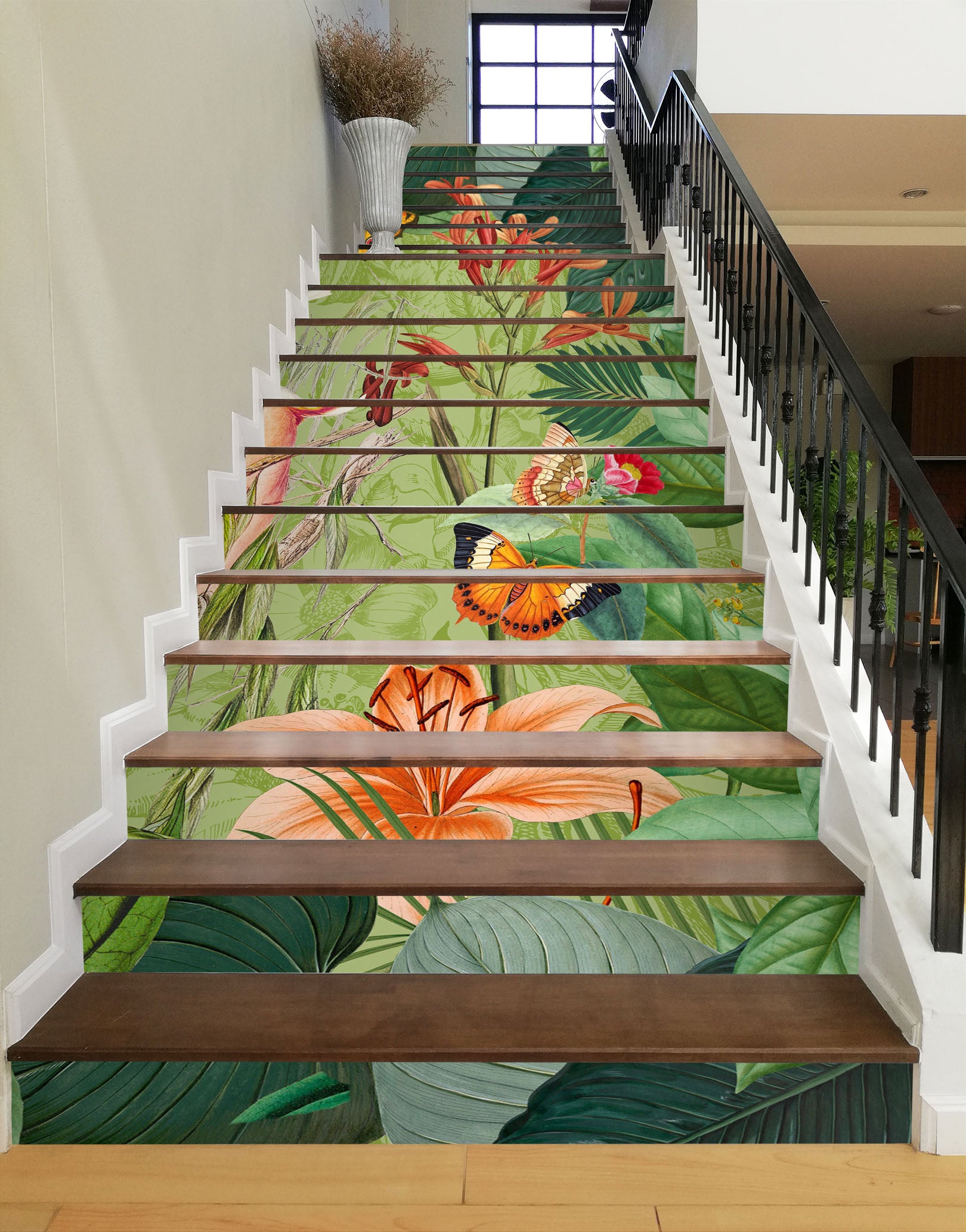 3D Butterfly Flower Bush 109195 Andrea Haase Stair Risers