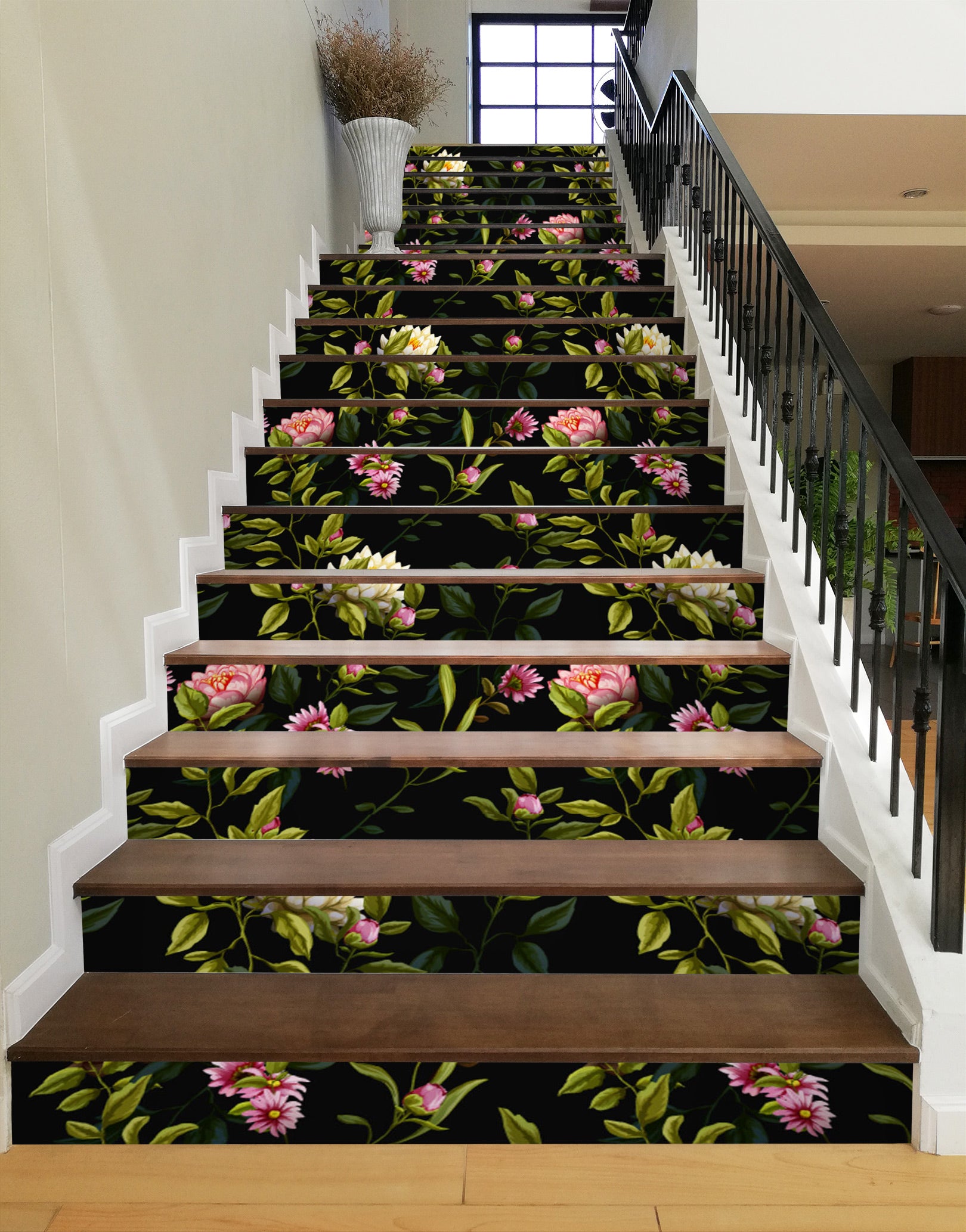 3D Bright Flowers 464 Stair Risers