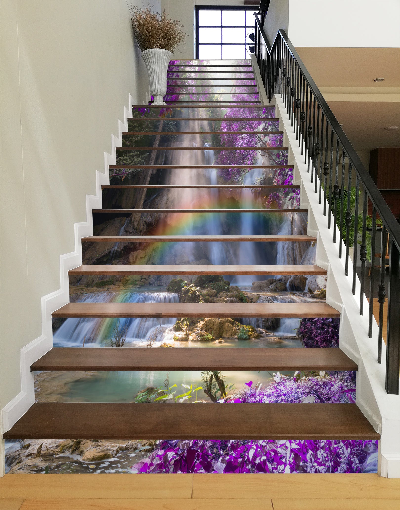 3D Rainbow In The Valley 224 Stair Risers