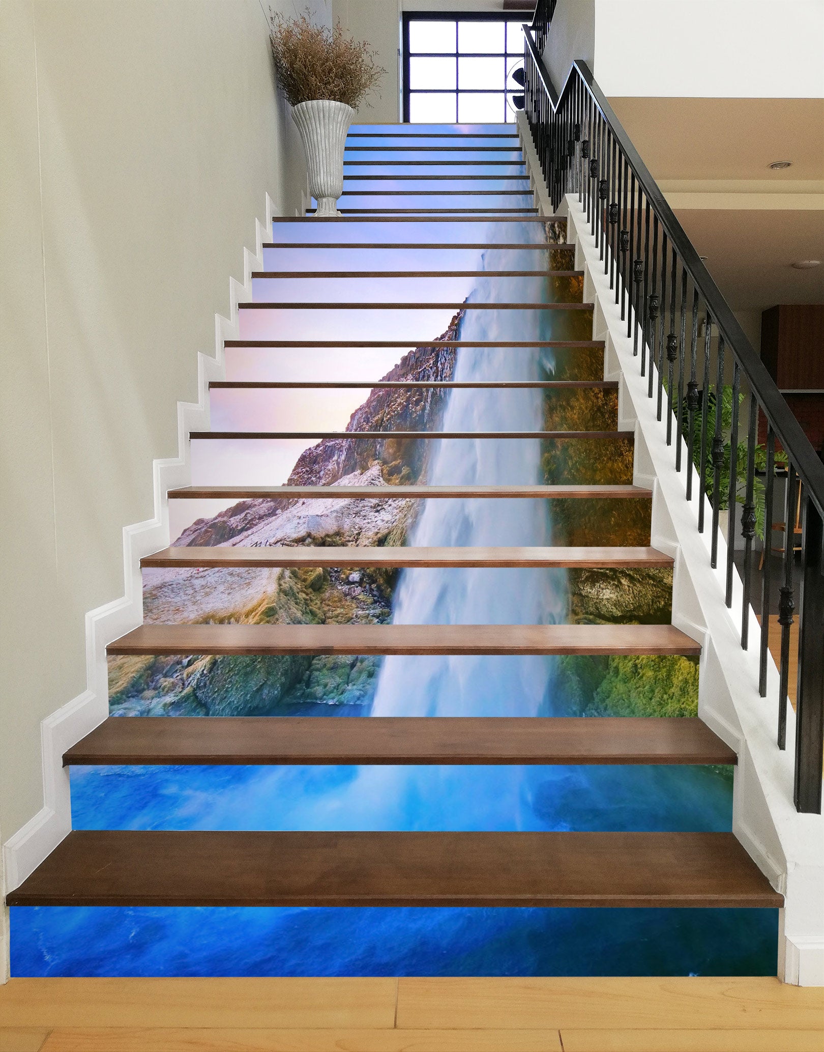 3D Dreamy Mountains 353 Stair Risers
