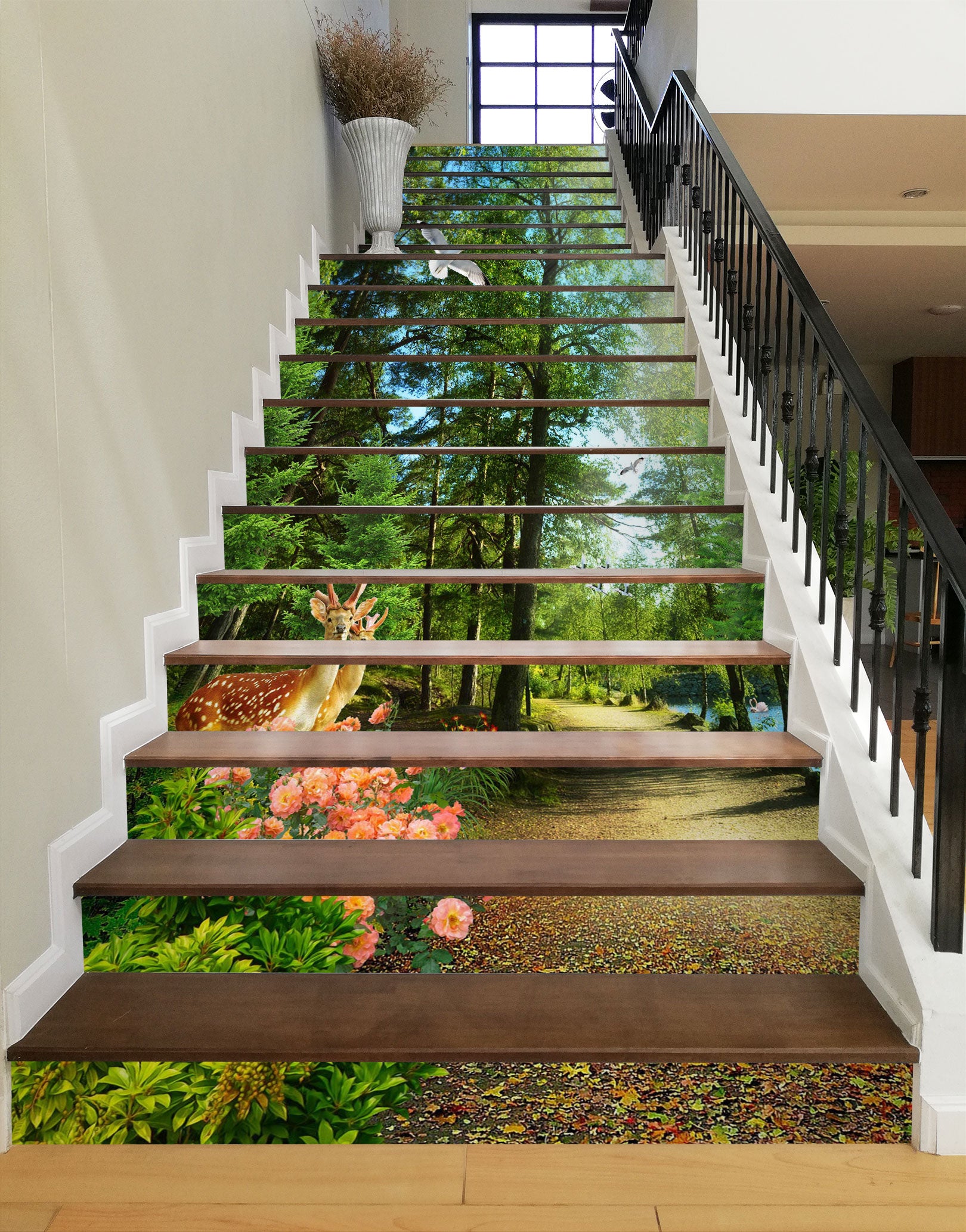 3D Deer In The Woods 047 Stair Risers