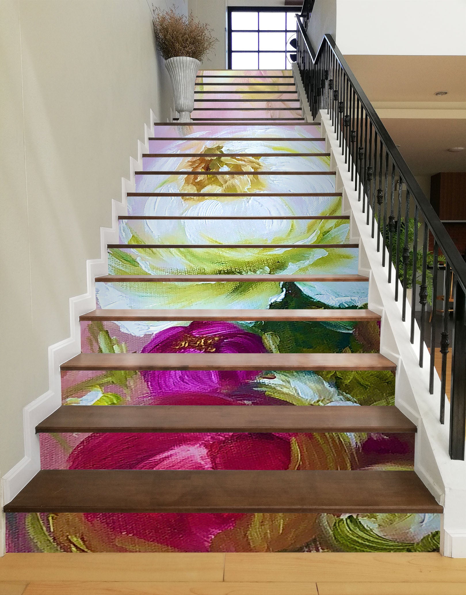 3D Rose Red Flower 2225 Skromova Marina Stair Risers