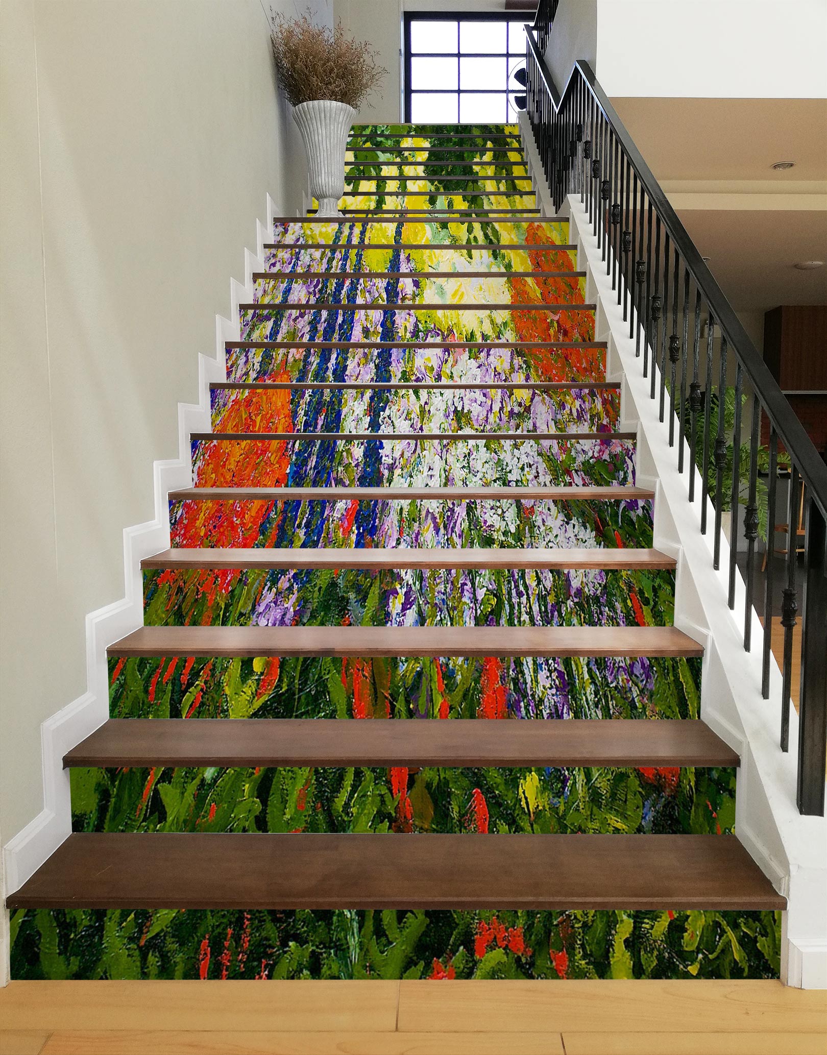 3D Flower Bush Colorful 89217 Allan P. Friedlander Stair Risers