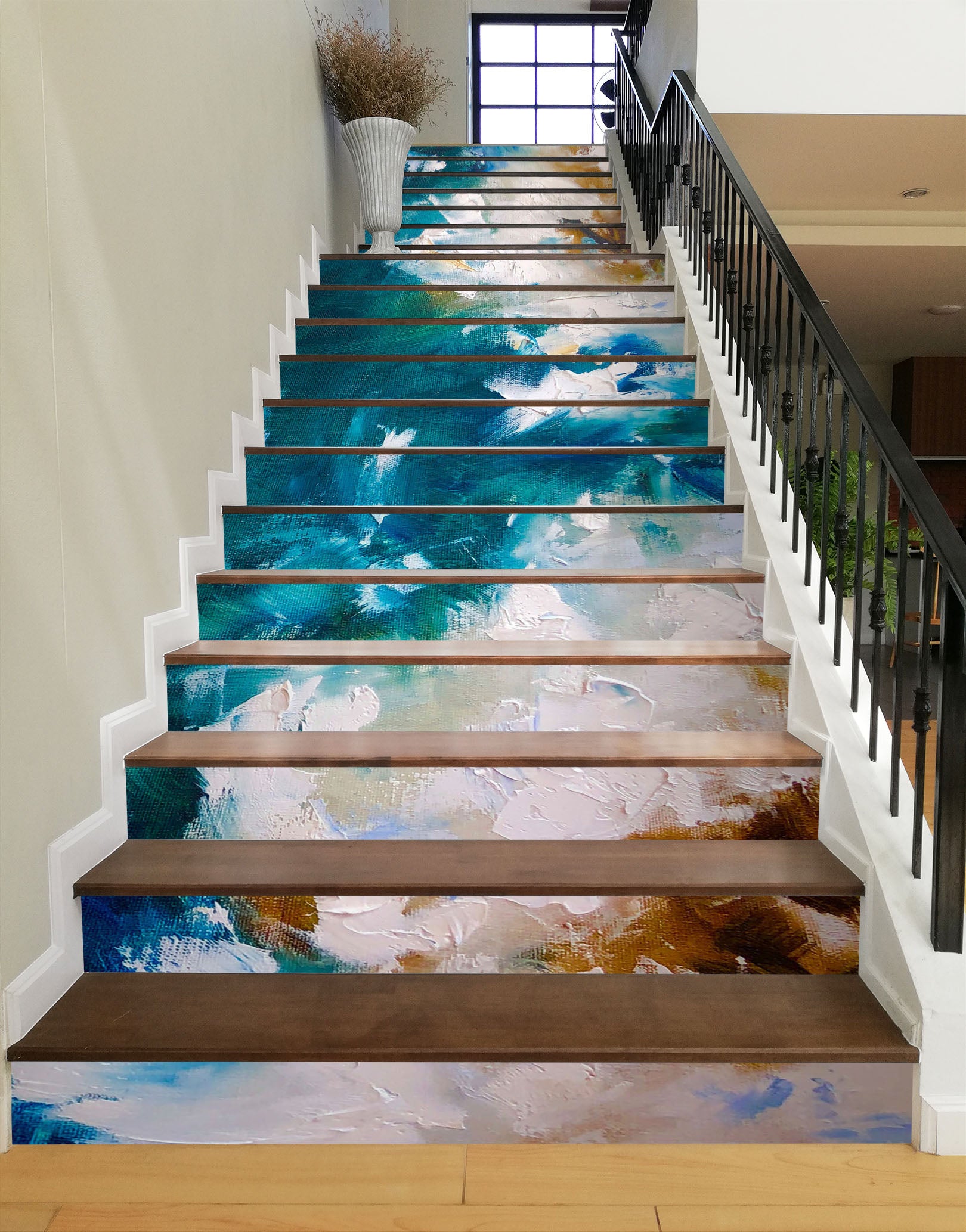 3D Blue Painting 2024 Skromova Marina Stair Risers