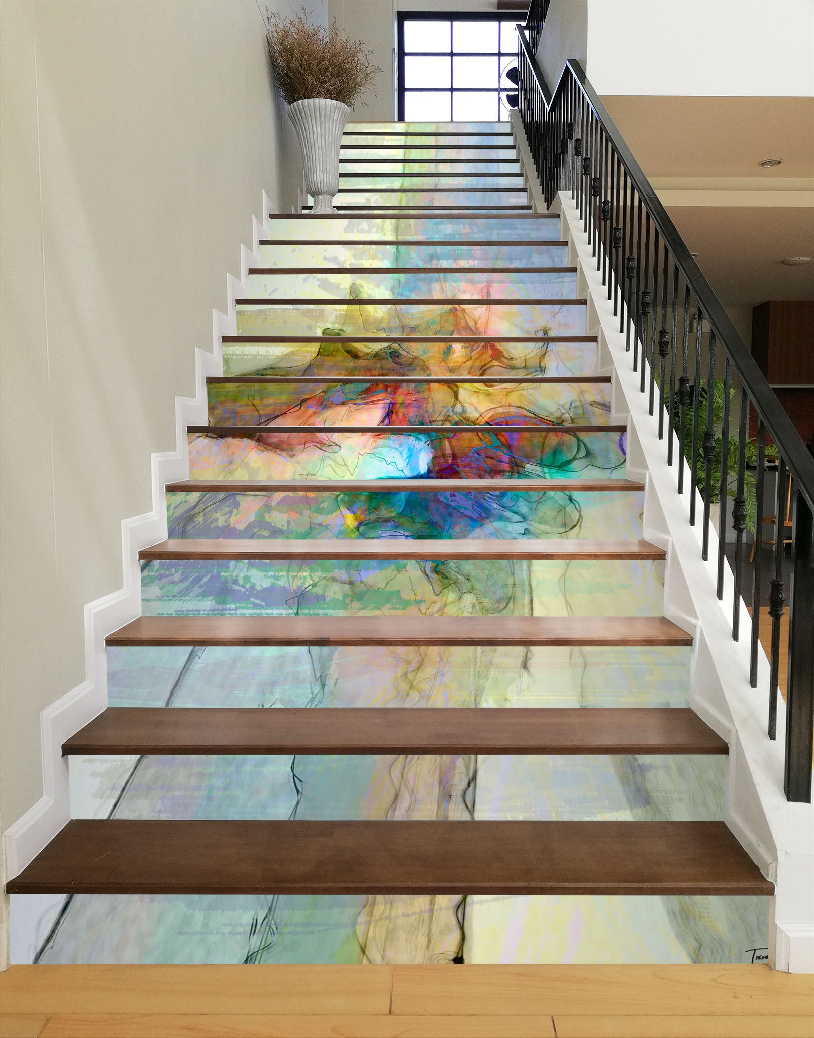 3D Ink Colorful Texture 104213 Michael Tienhaara Stair Risers