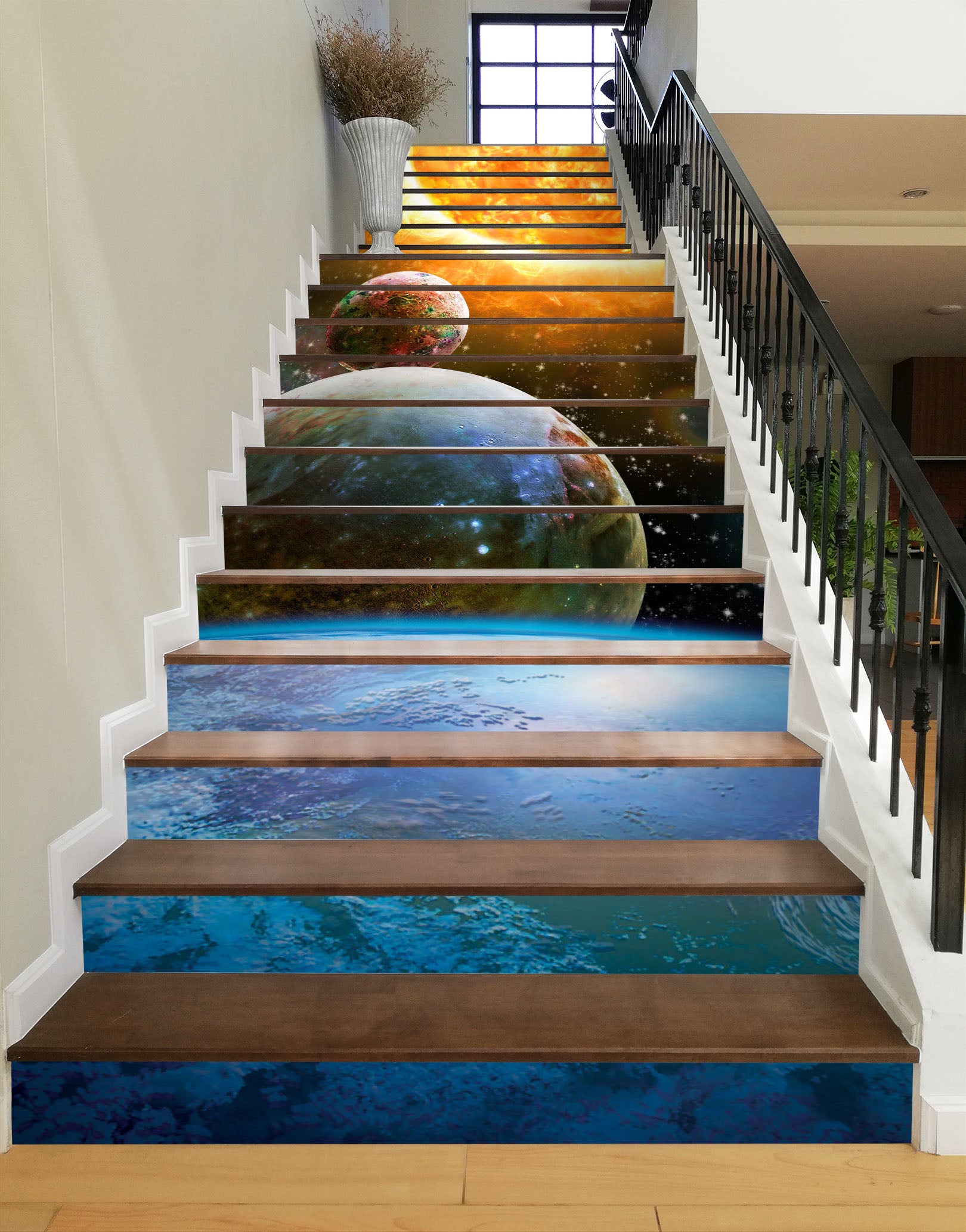 3D Planet Sun 96174 Adrian Chesterman Stair Risers