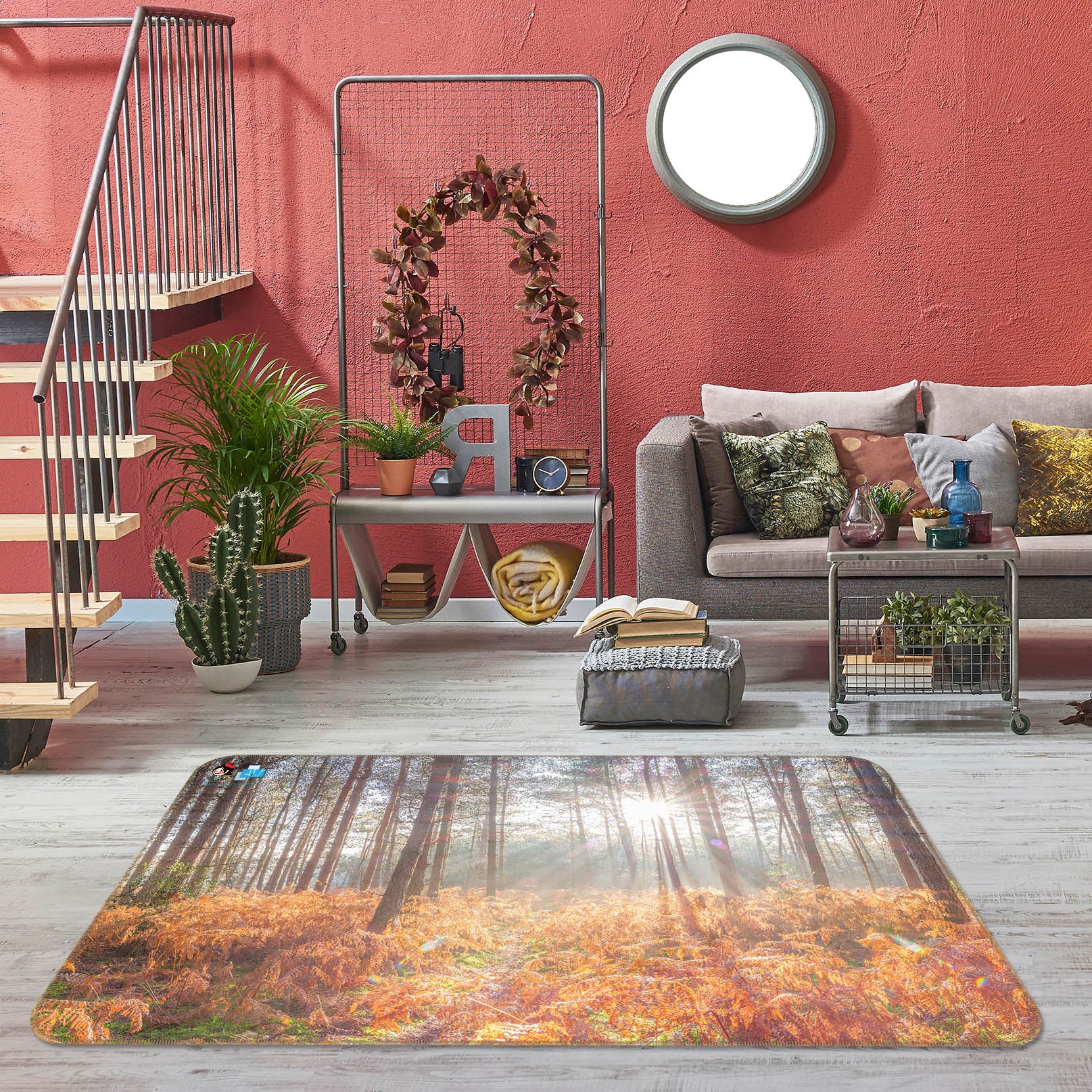 3D Leaves Sunshine 6754 Assaf Frank Rug Non Slip Rug Mat