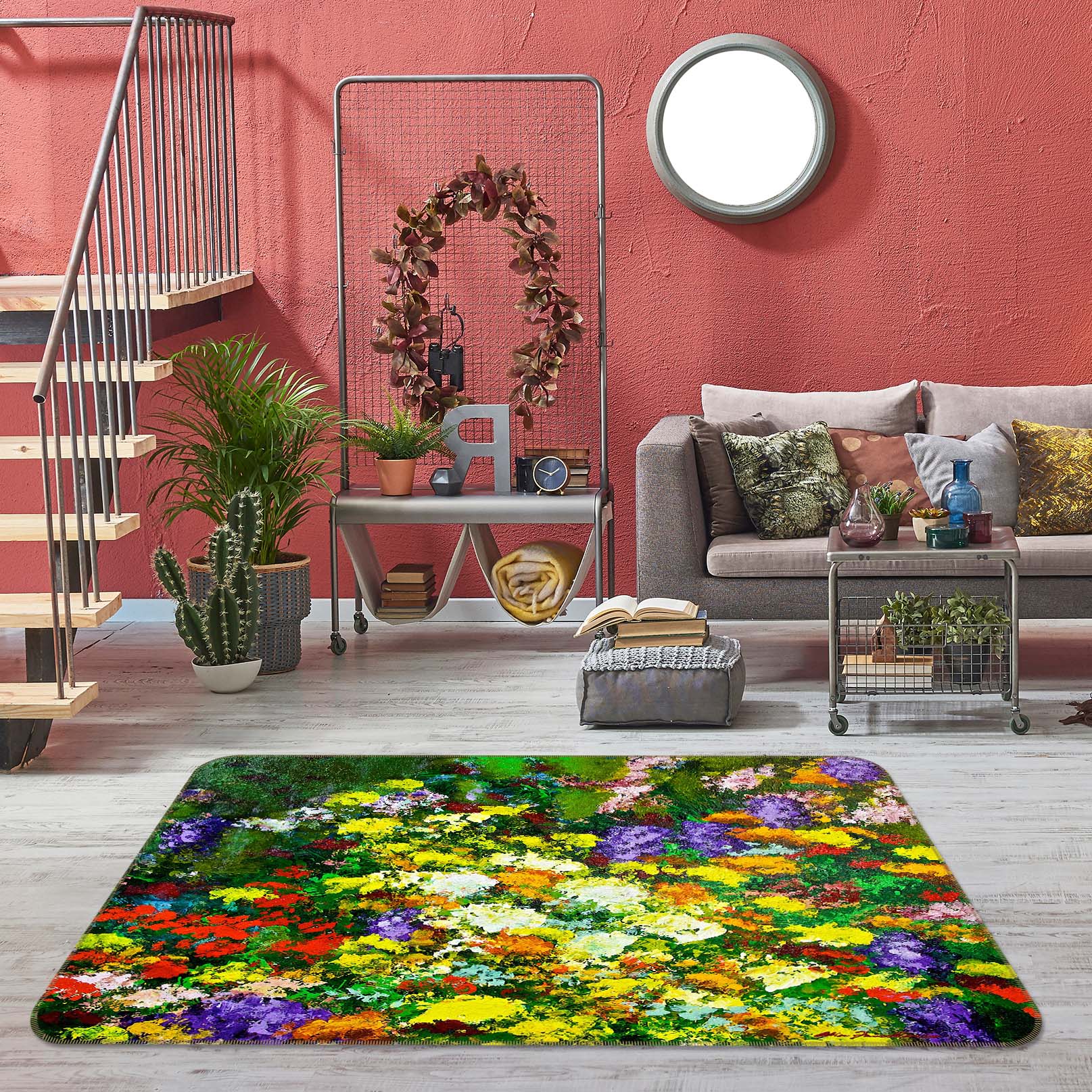 3D Beautiful Flowers 1066 Allan P. Friedlander Rug Non Slip Rug Mat
