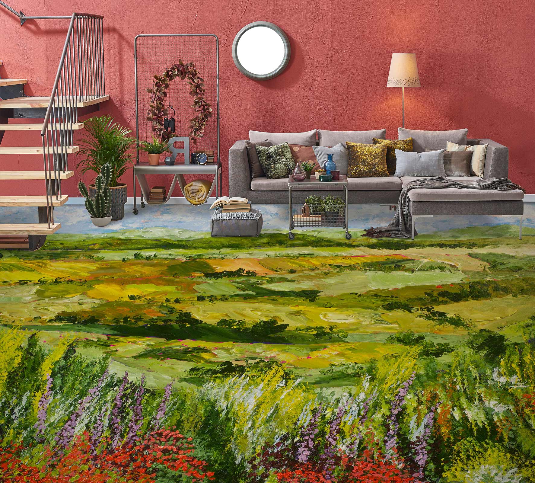 3D Field Grass 9556 Allan P. Friedlander Floor Mural  Wallpaper Murals Self-Adhesive Removable Print Epoxy