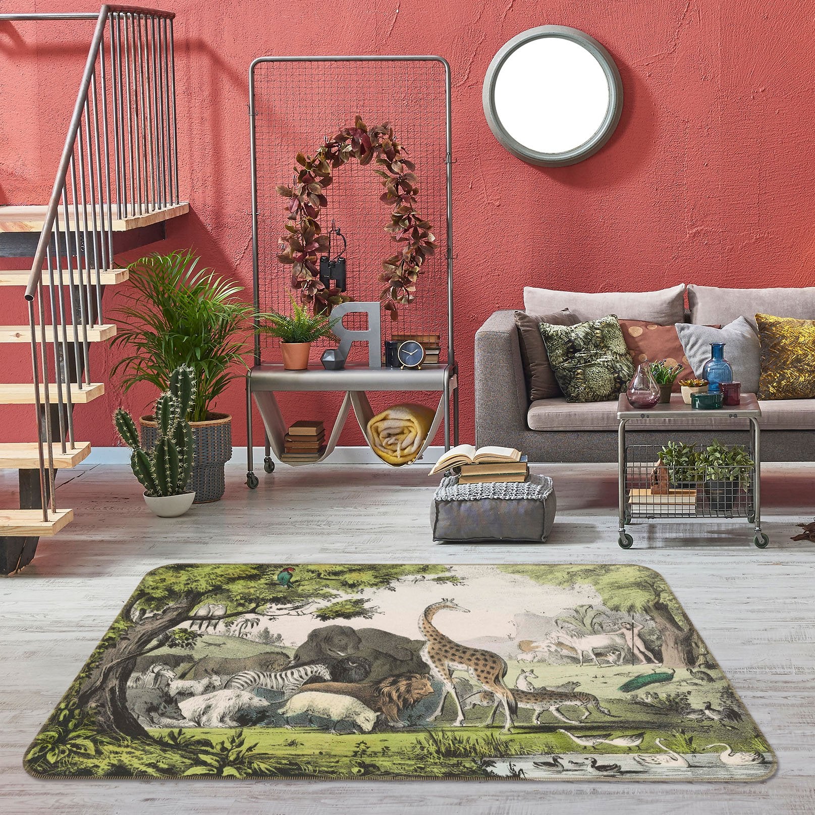 3D Animal World 1001 Andrea haase Rug Non Slip Rug Mat Mat AJ Creativity Home 