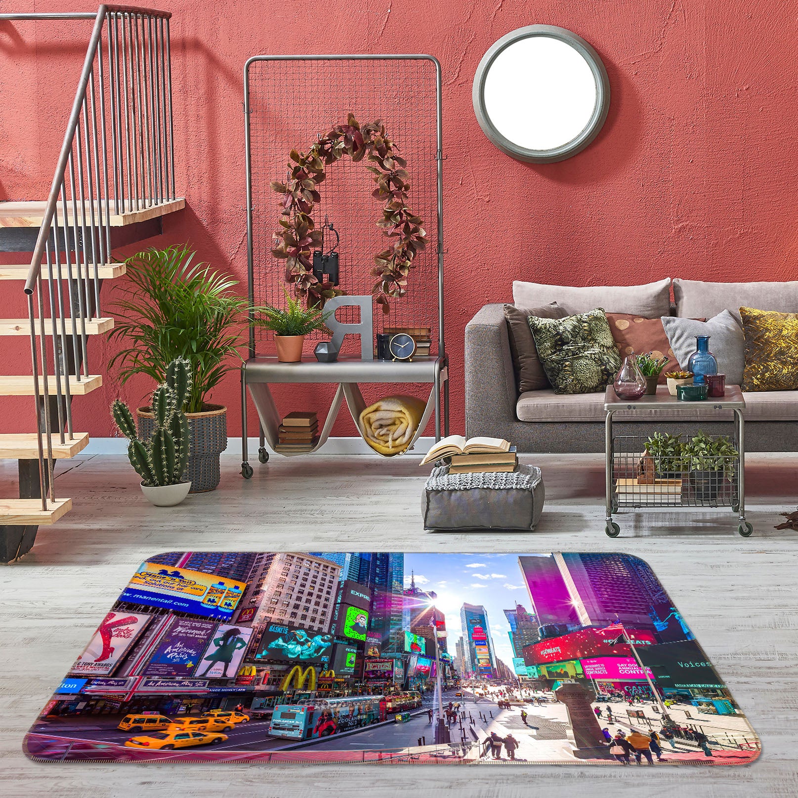 3D Colorful City 1010 Assaf Frank Rug Non Slip Rug Mat