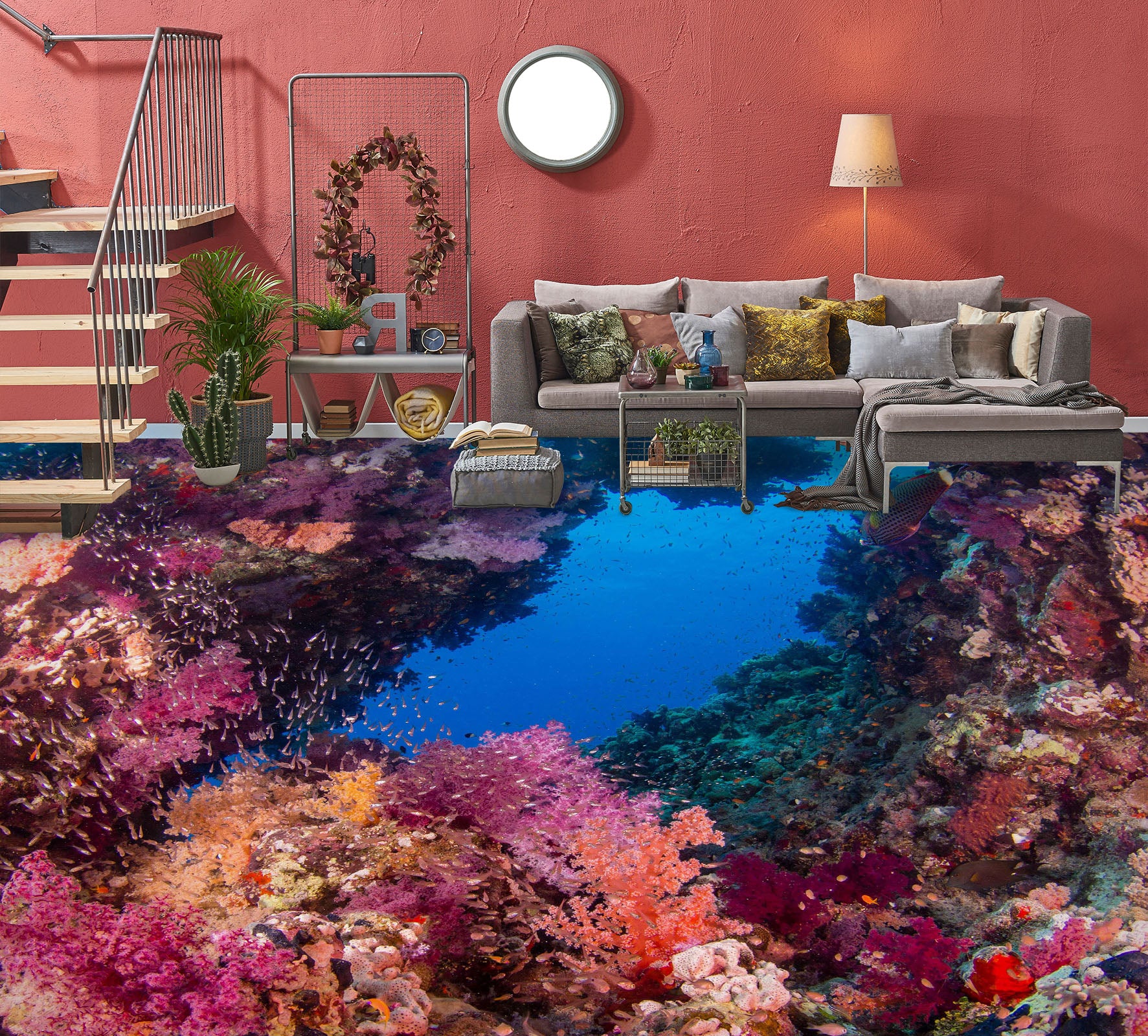 3D Purple Coral Art 381 Floor Mural  Wallpaper Murals Rug & Mat Print Epoxy waterproof bath floor