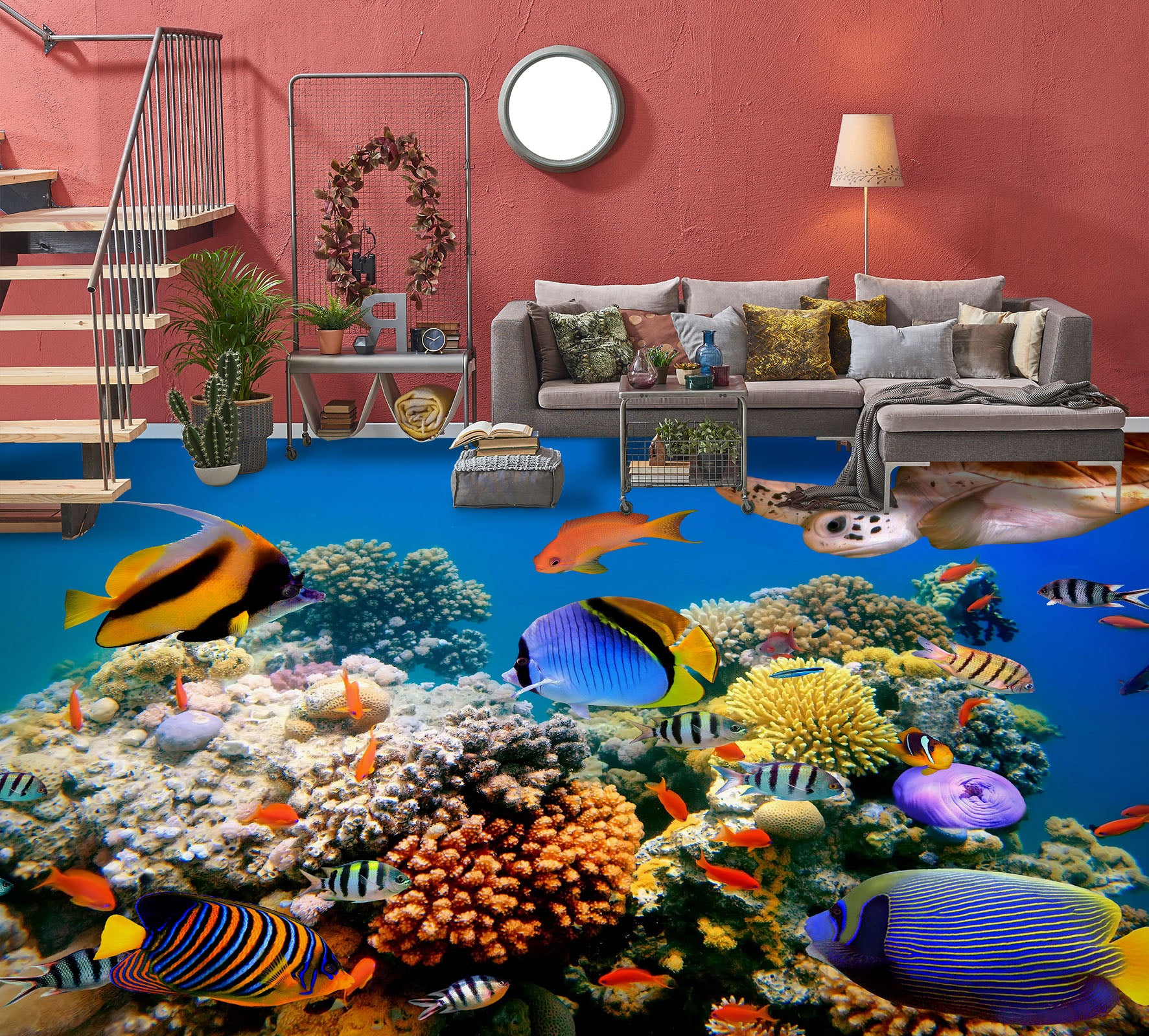 3D Abundant Fish 1423 Floor Mural  Wallpaper Murals Self-Adhesive Removable Print Epoxy