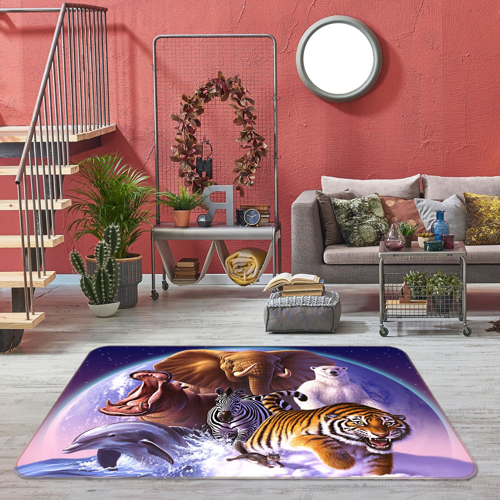 3D Wild World 1064 Jerry LoFaro Rug Non Slip Rug Mat