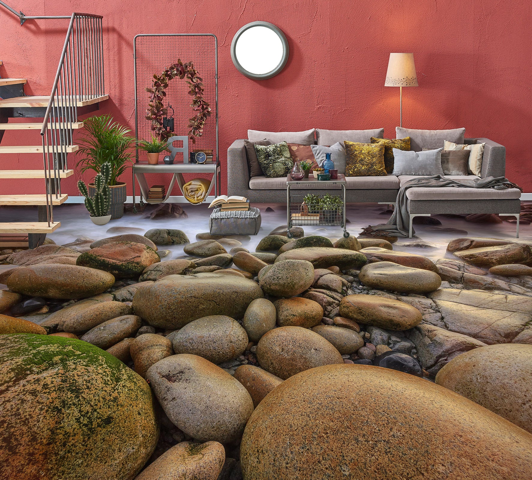 3D Simple Big Pebbles 1463 Floor Mural  Wallpaper Murals Self-Adhesive Removable Print Epoxy